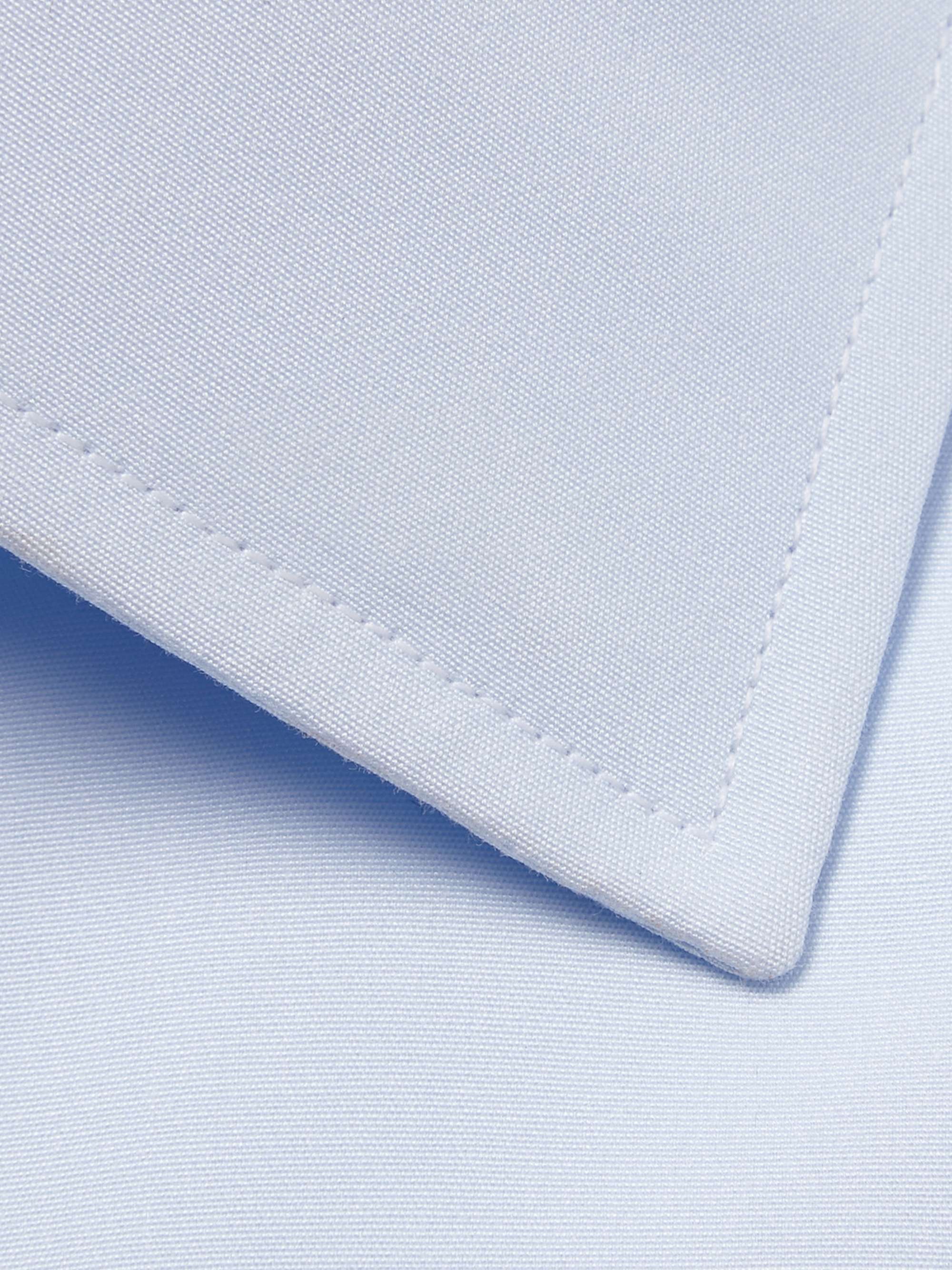 Blue Slim-Fit Double Cuff Cotton-Poplin Shirt view
