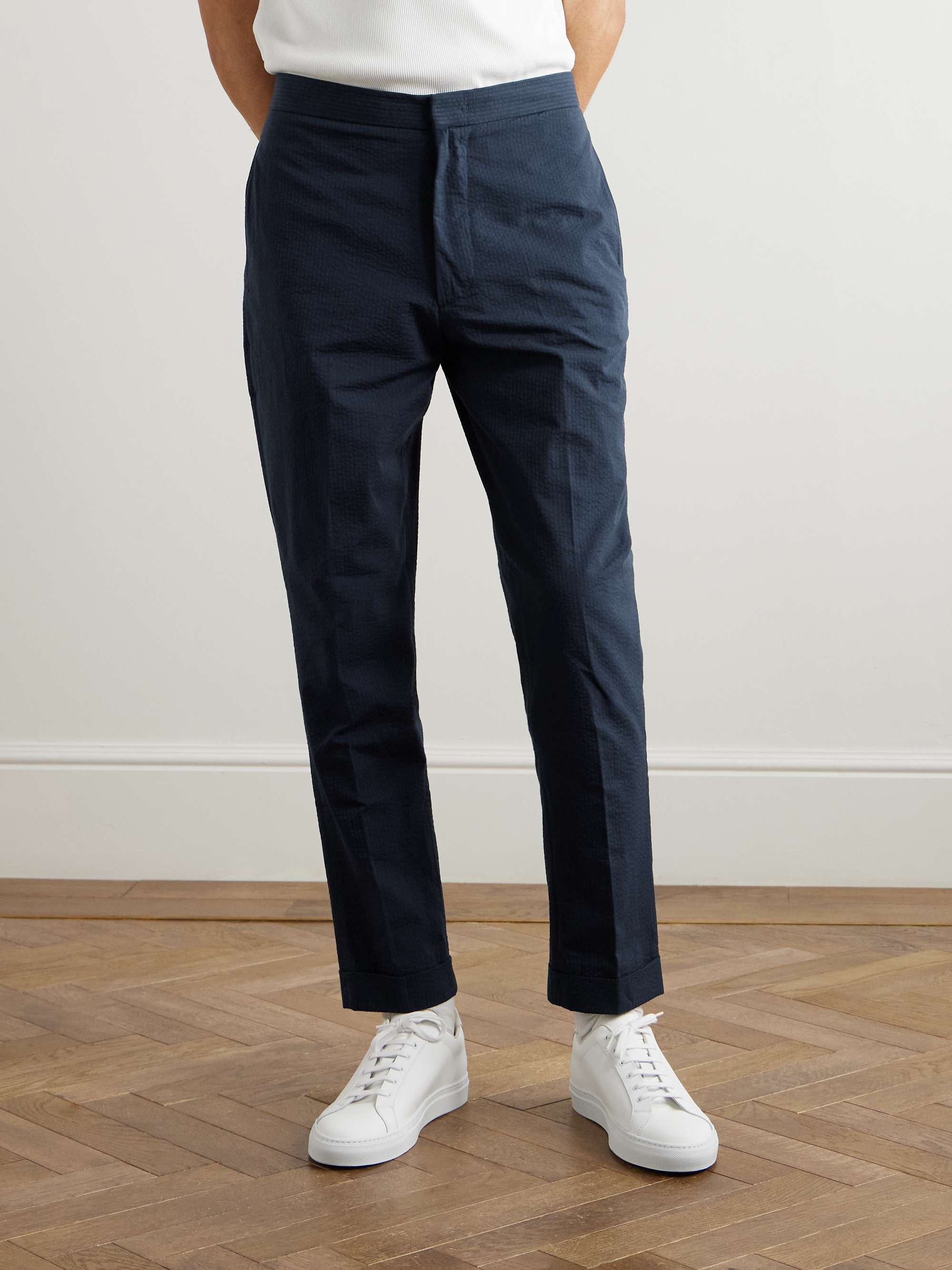Joseph Tapered Cotton-Seersucker Suit Trousers view