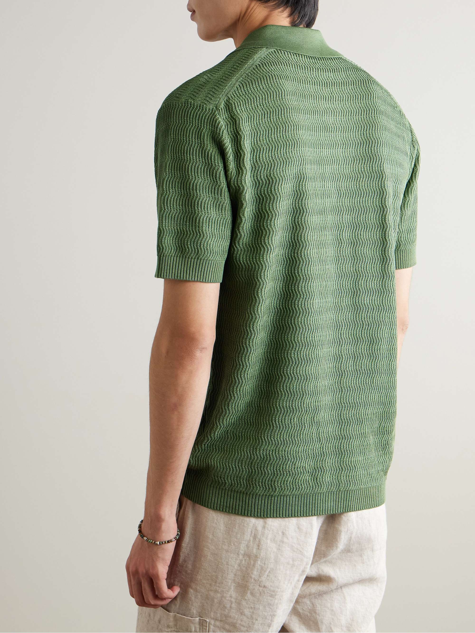 Textured-Knit Cotton Shirt view