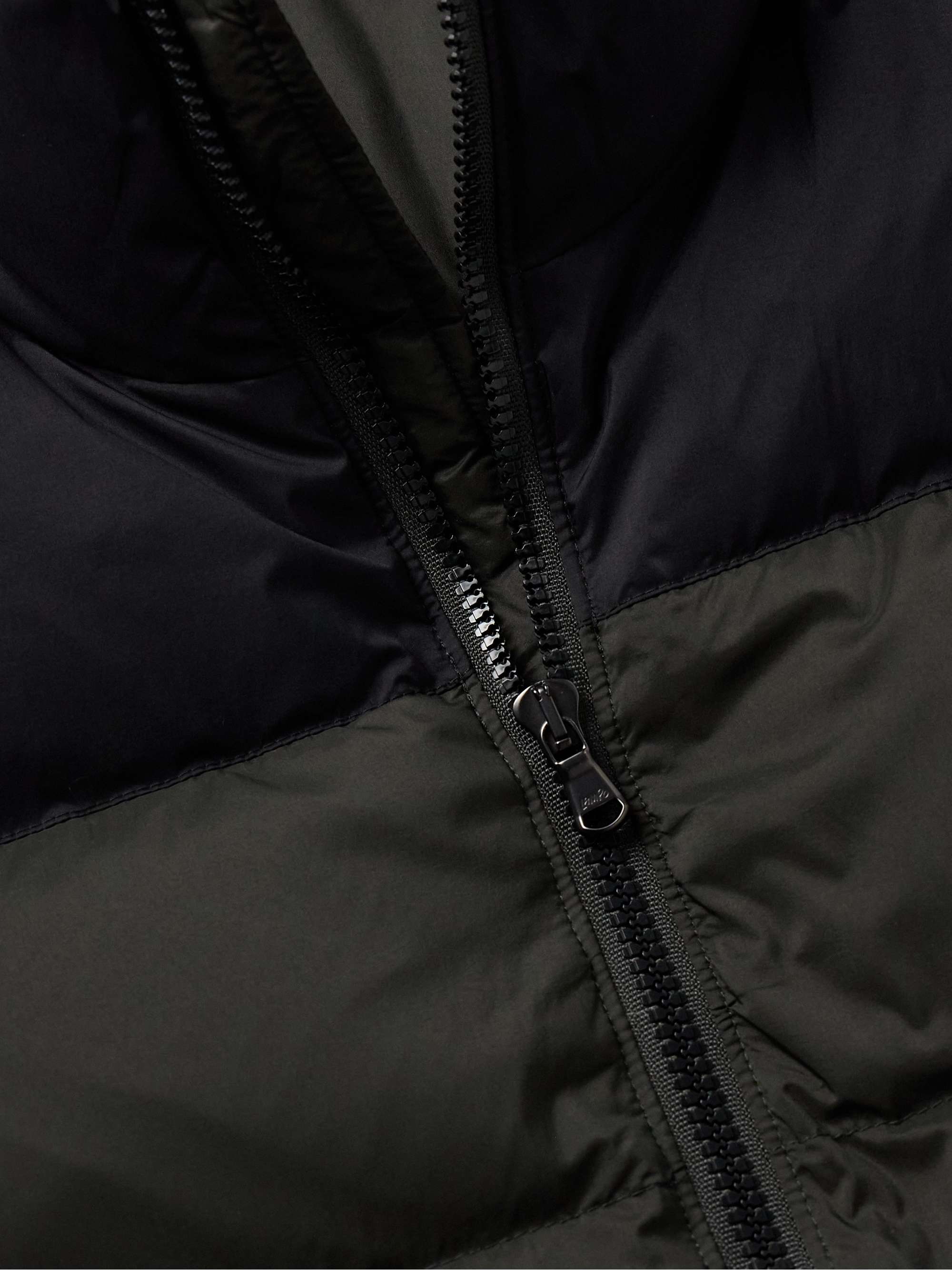 Colour-Block Panelled Wool and Cashmere-Blend and Quilted Shell Down Jacket view