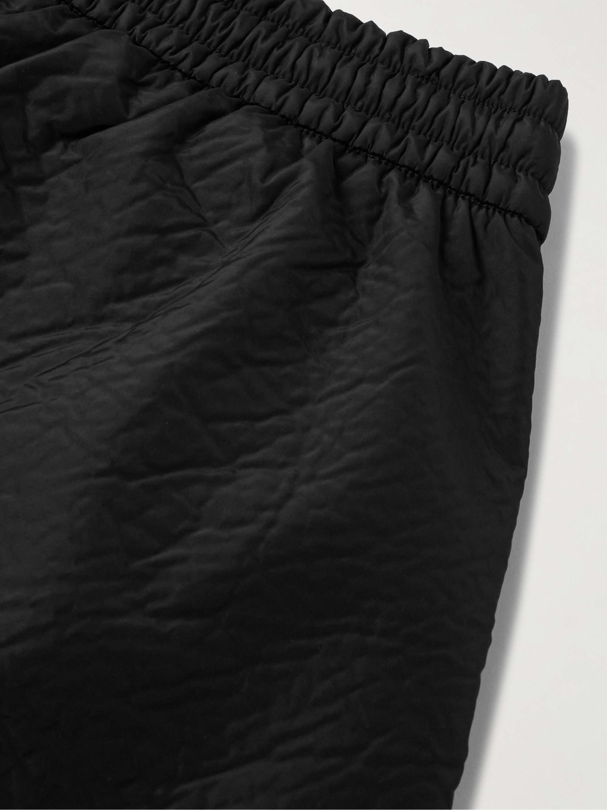 Wide-Leg Logo-Appliquéd Textured-Shell Drawstring Shorts view