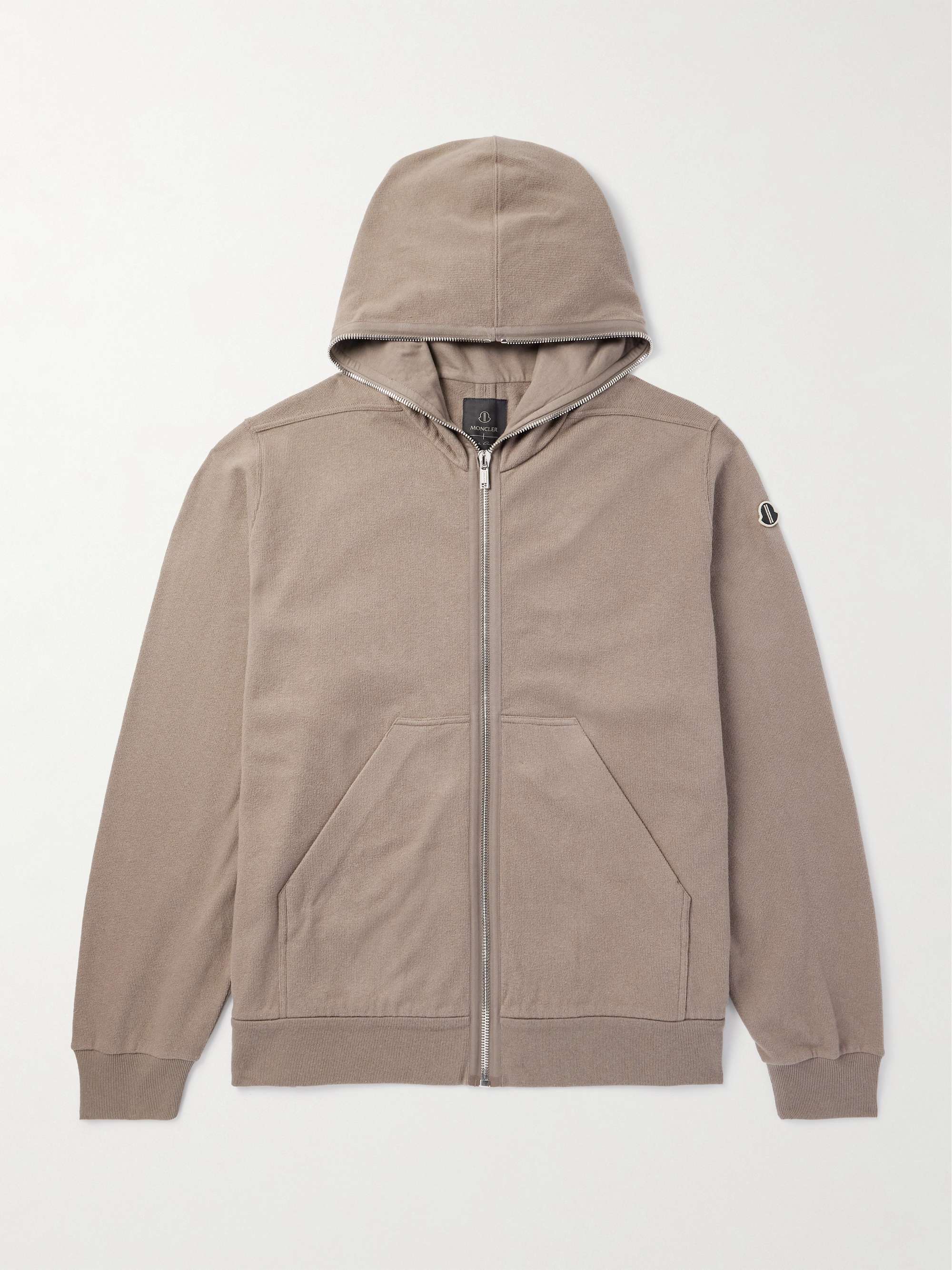 + Moncler Jumbo Oversized Logo-Appliquéd Cotton-Jersey Zip-Up Hoodie view