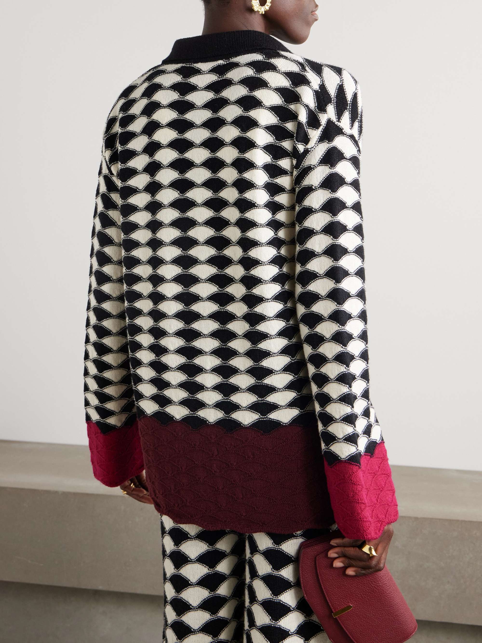 Jacquard-knit wool sweater view