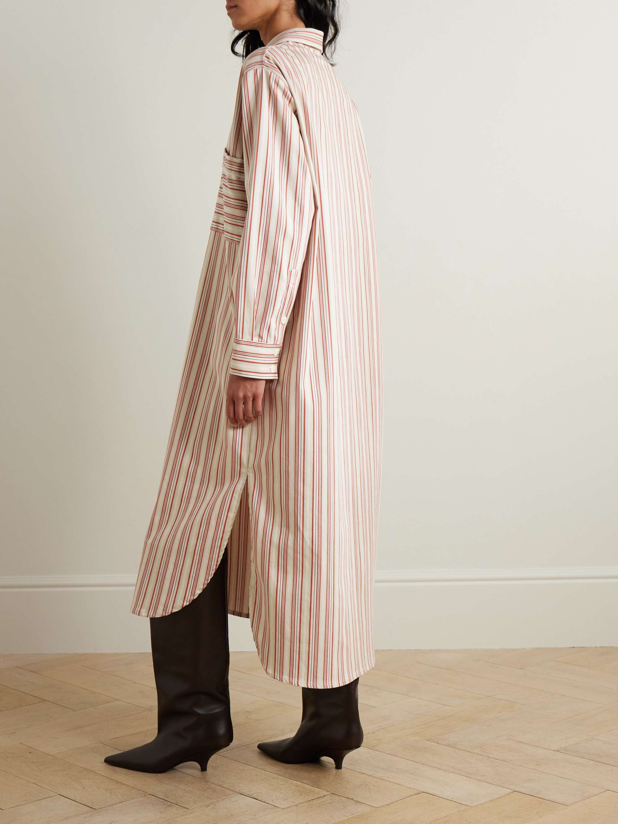 Hutton striped cotton-blend tunic view