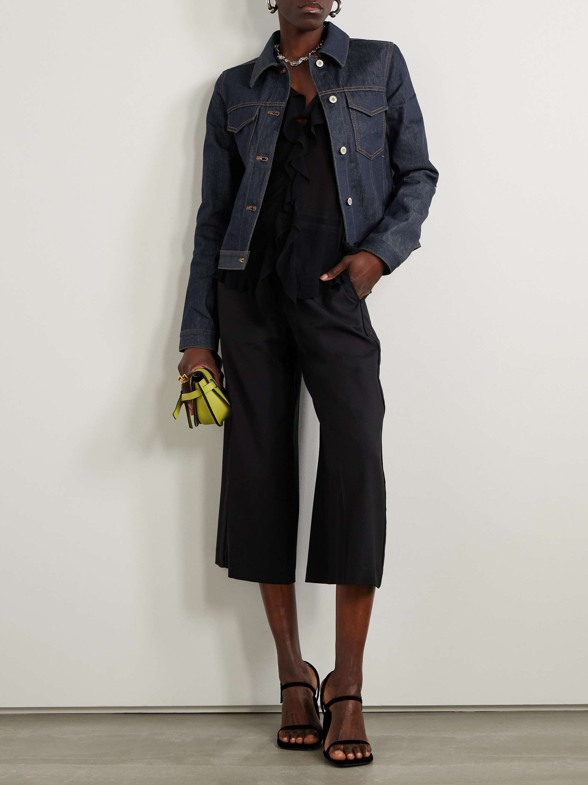 Anagram appliquéd denim jacket view