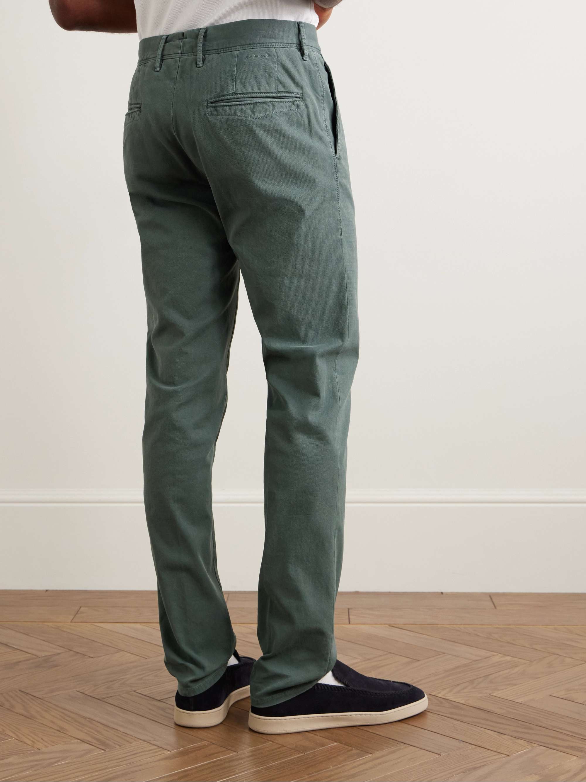 Slim-Fit Panama Stretch-Cotton Canvas Trousers view