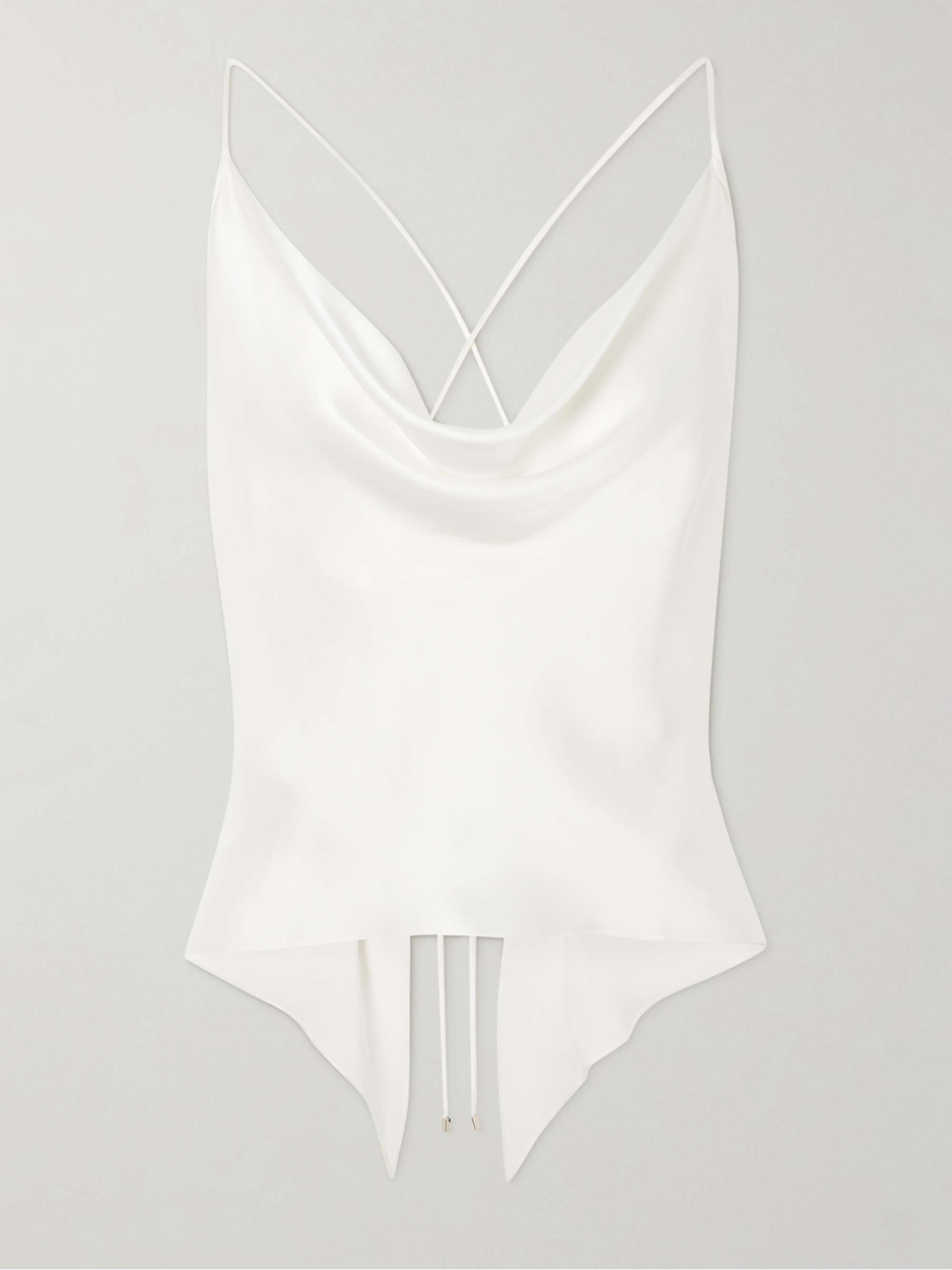 Ecos De Luna draped silk-charmeuse top view