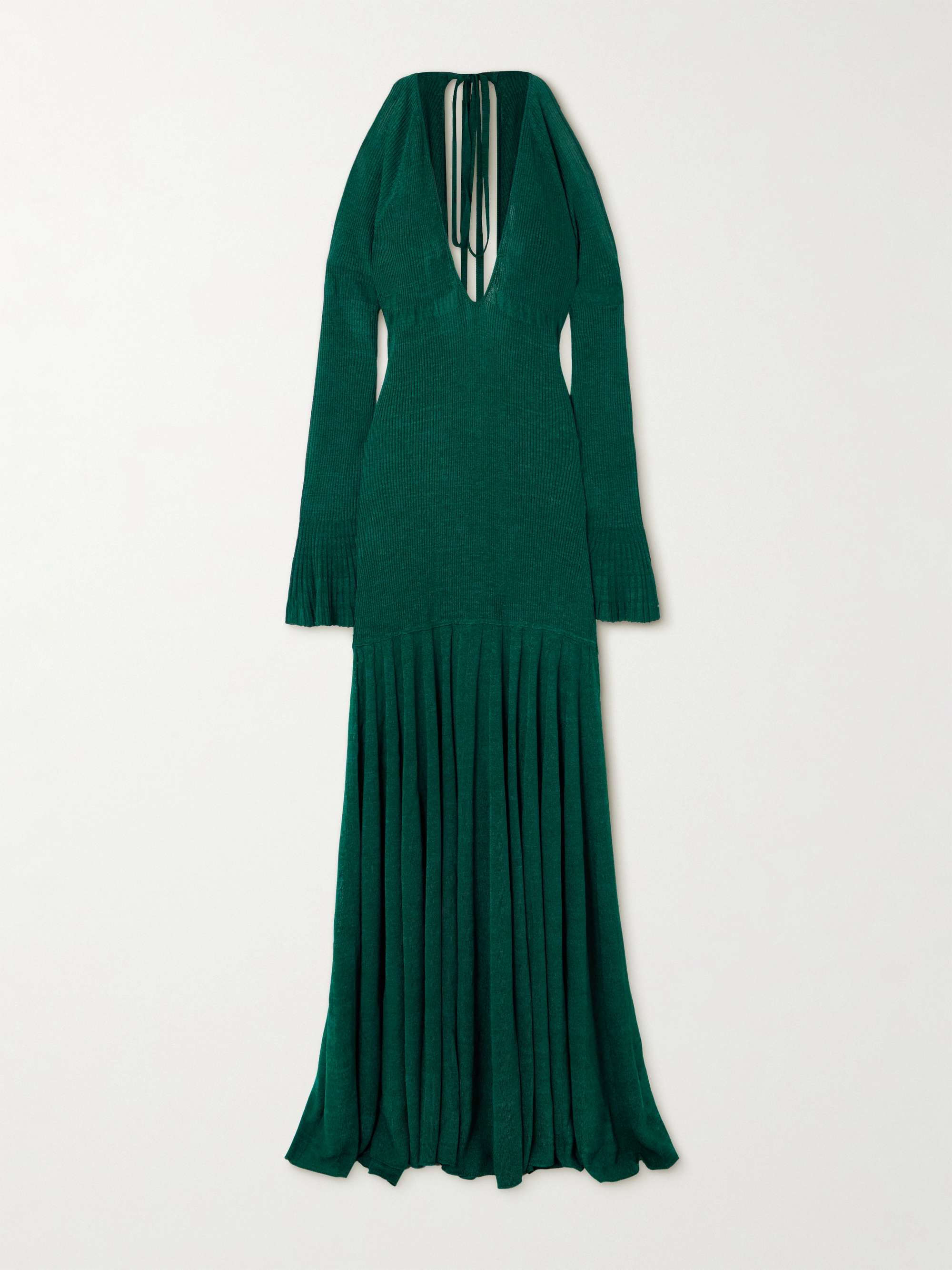Cutout ribbed-knit maxi dress view