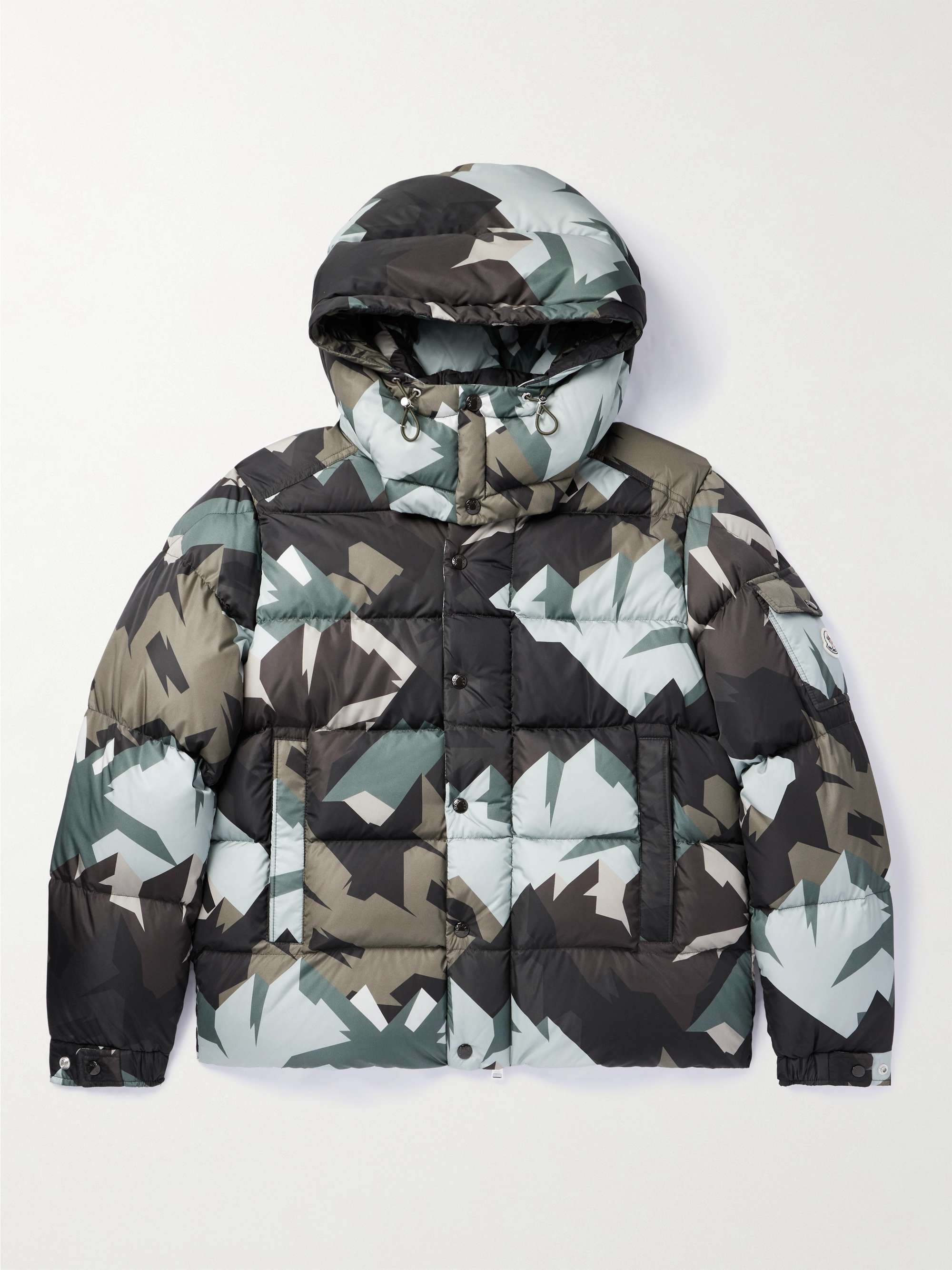 Mosa Quilted Printed Shell Hooded Down Jacket view