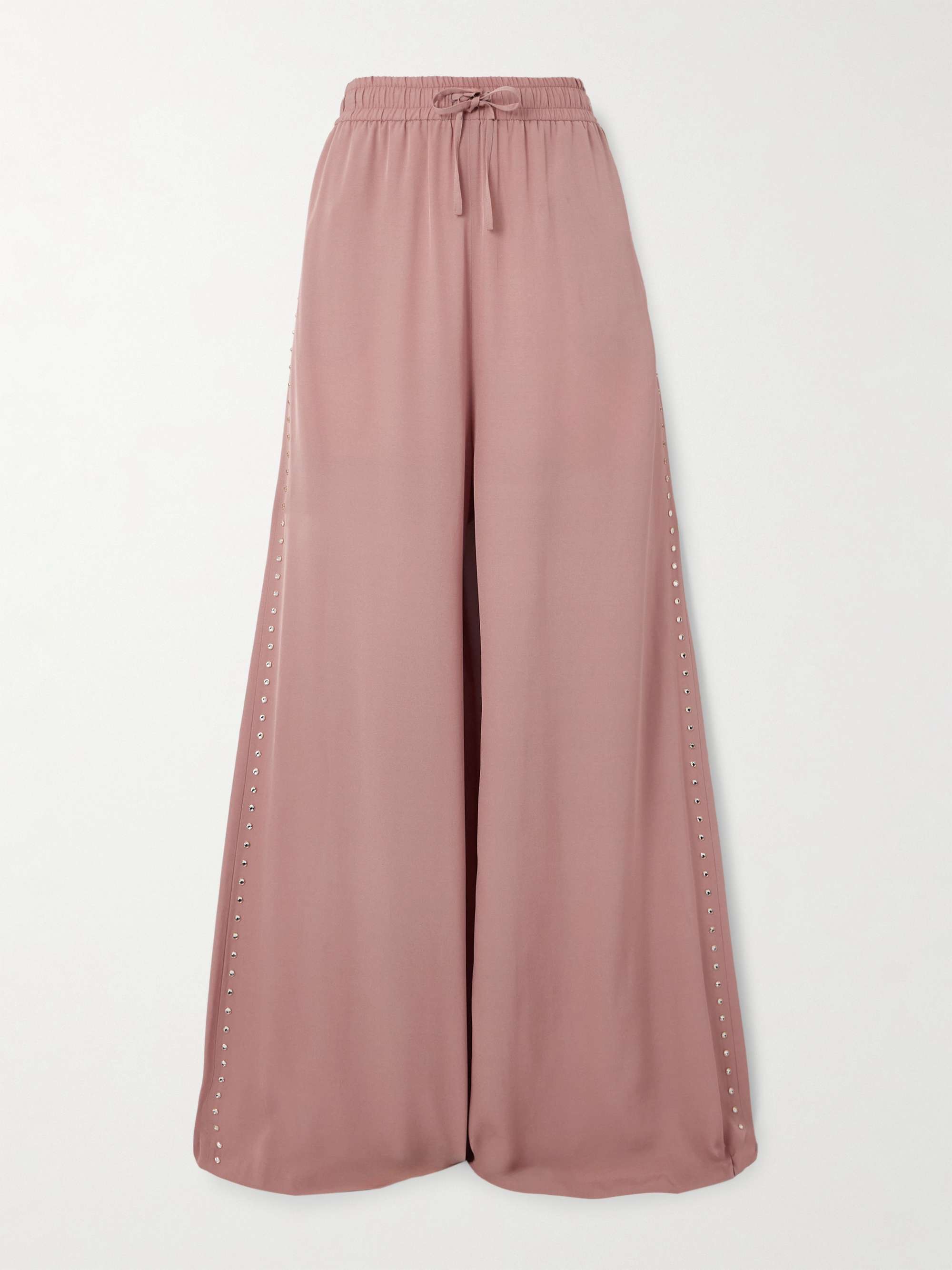 Crystal-embellished crepe wide-leg pants view