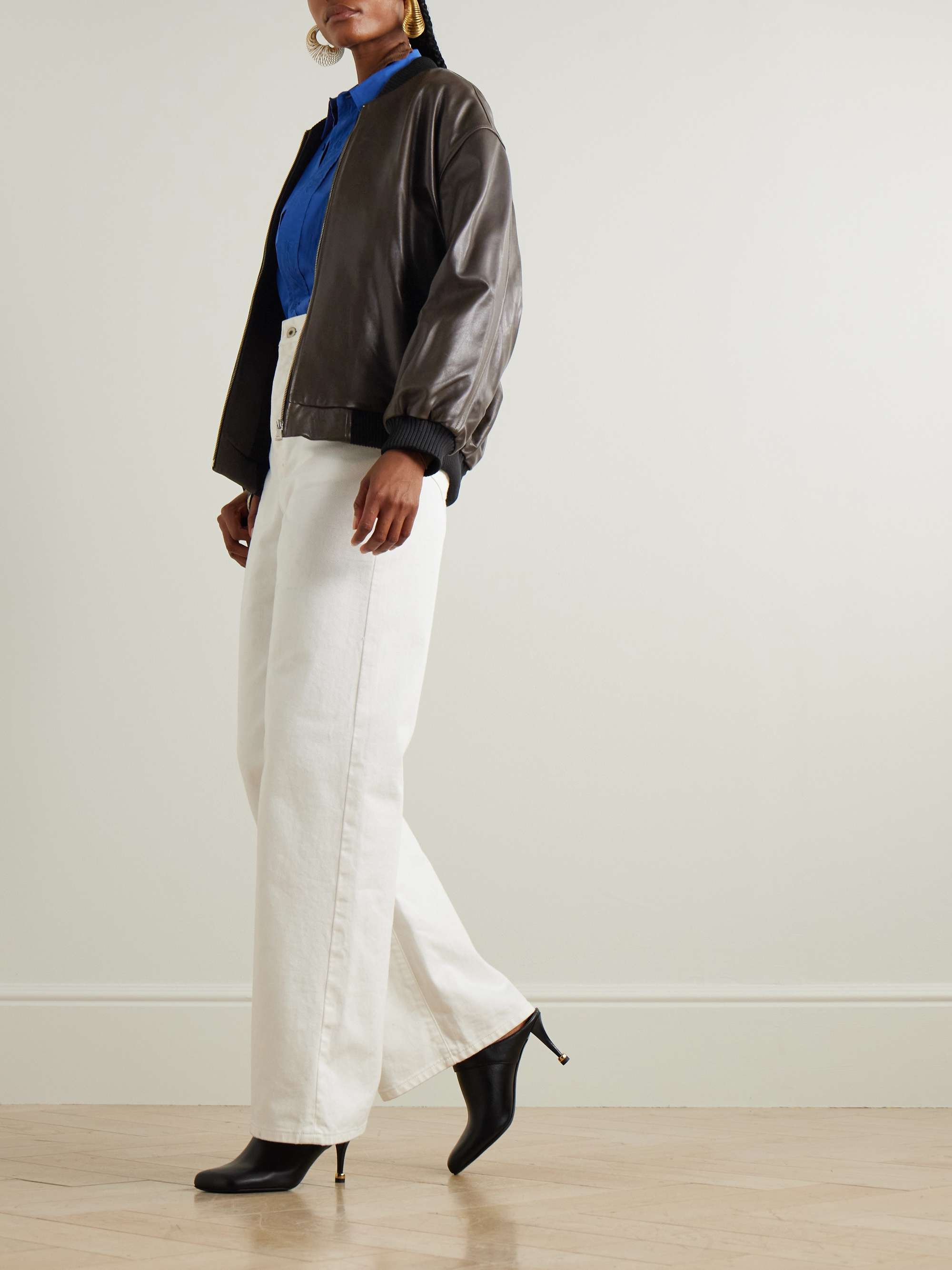 Marly leather bomber jacket view