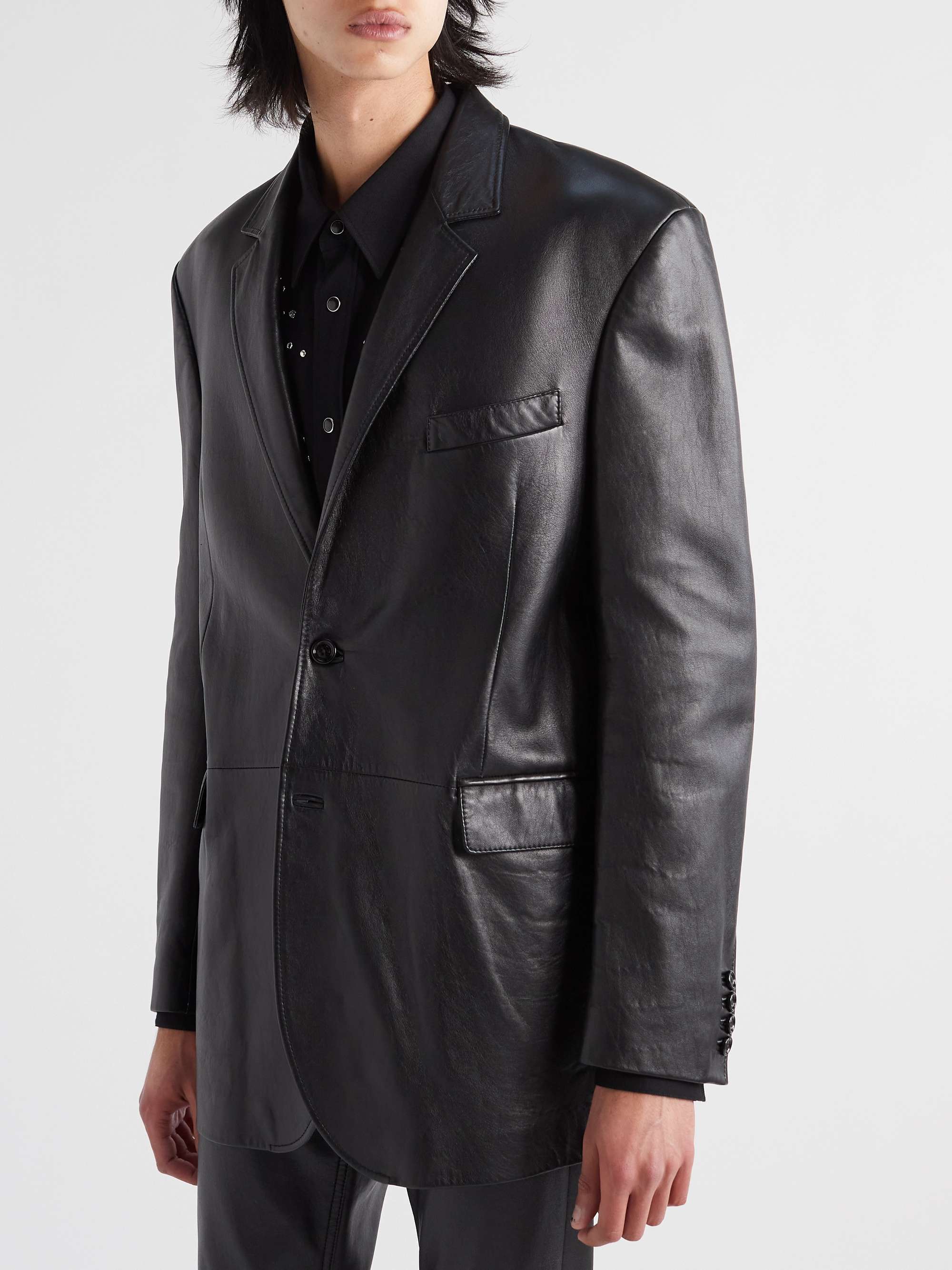 Oversized Leather Blazer view
