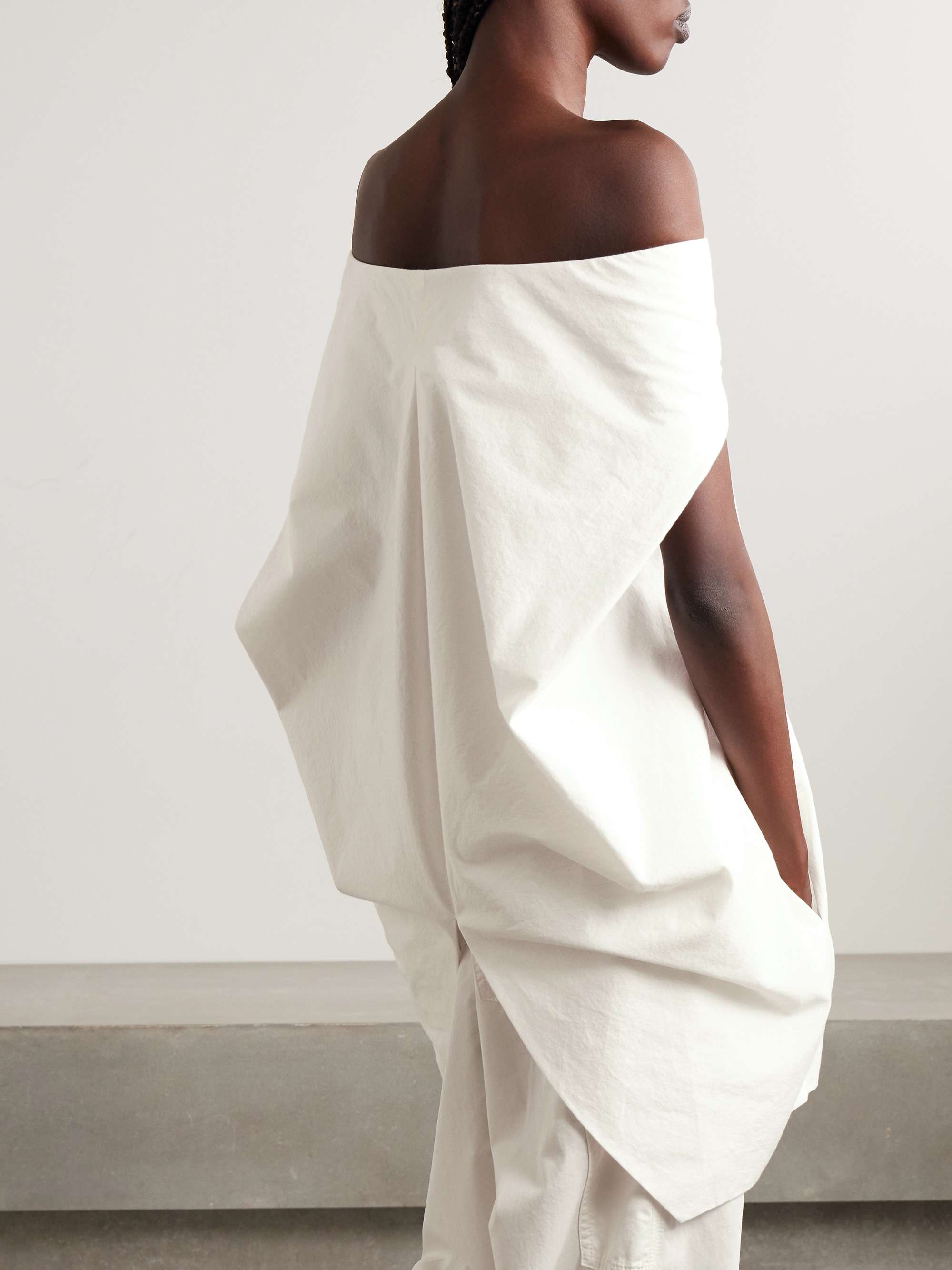 Anitas off-the-shoulder cape-effect cotton-poplin top view