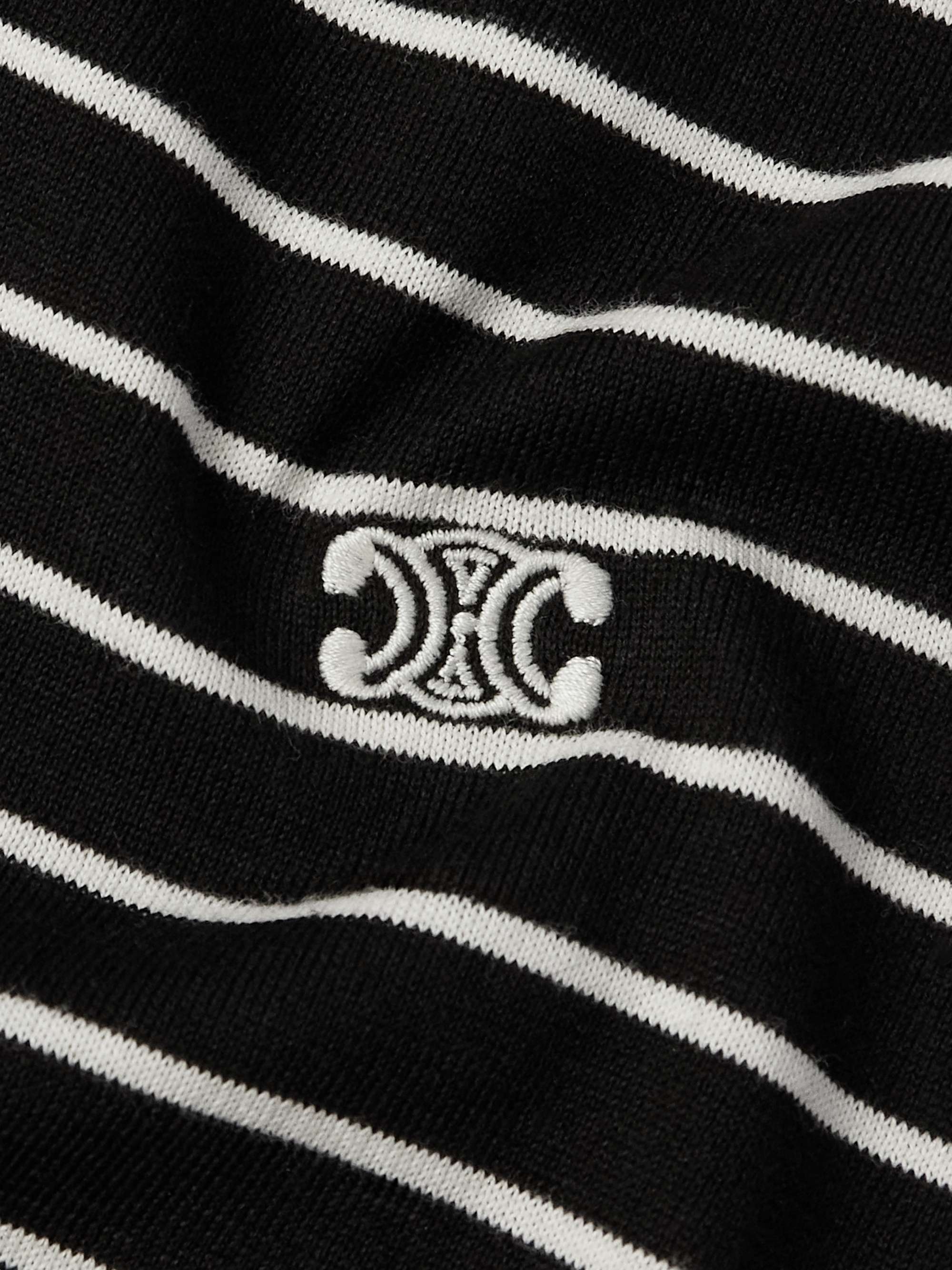 Slim-Fit Logo-Embroidered Striped Cotton Polo Shirt view