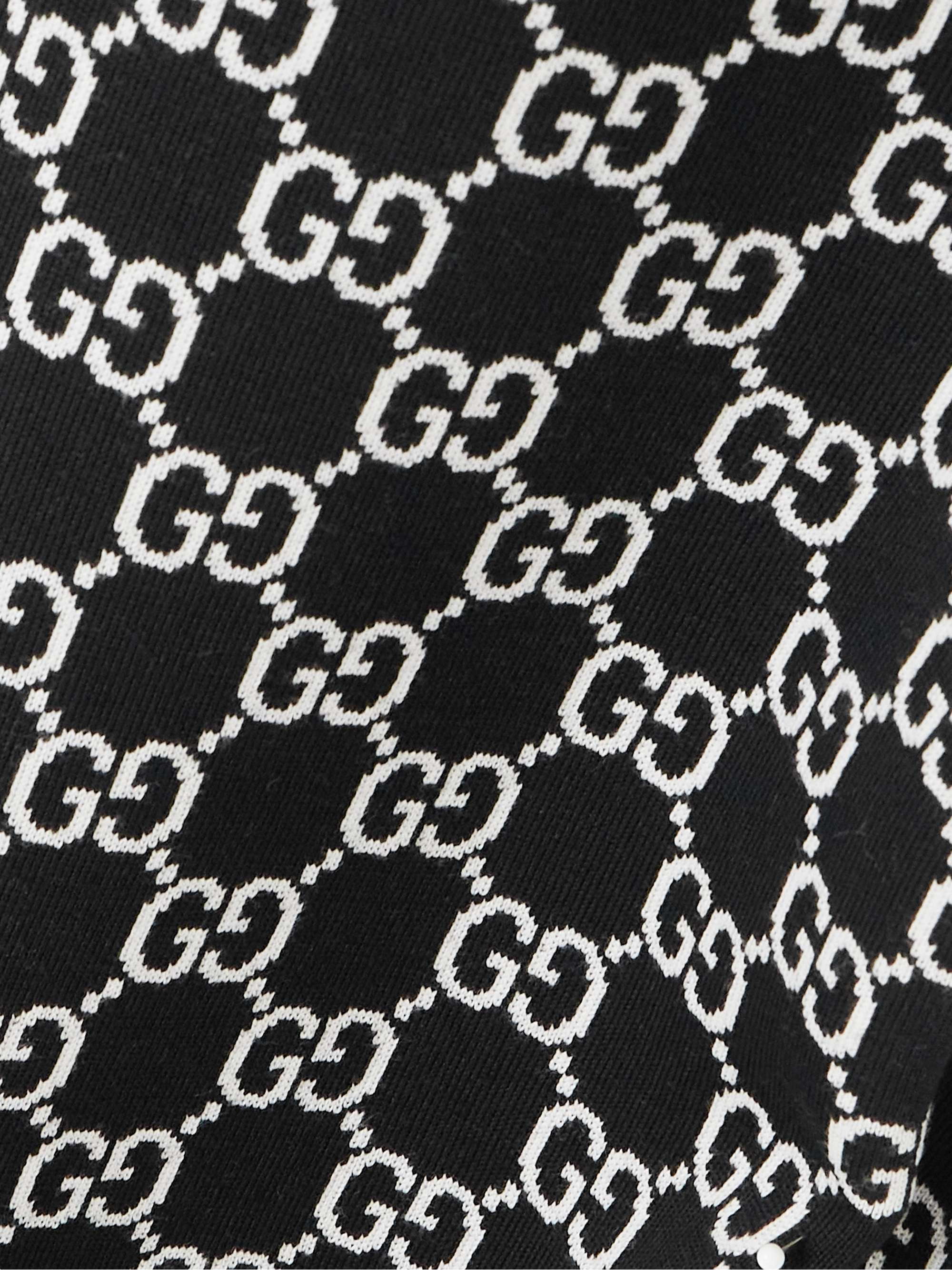 Reversible logo-jacquard wool-blend cardigan view