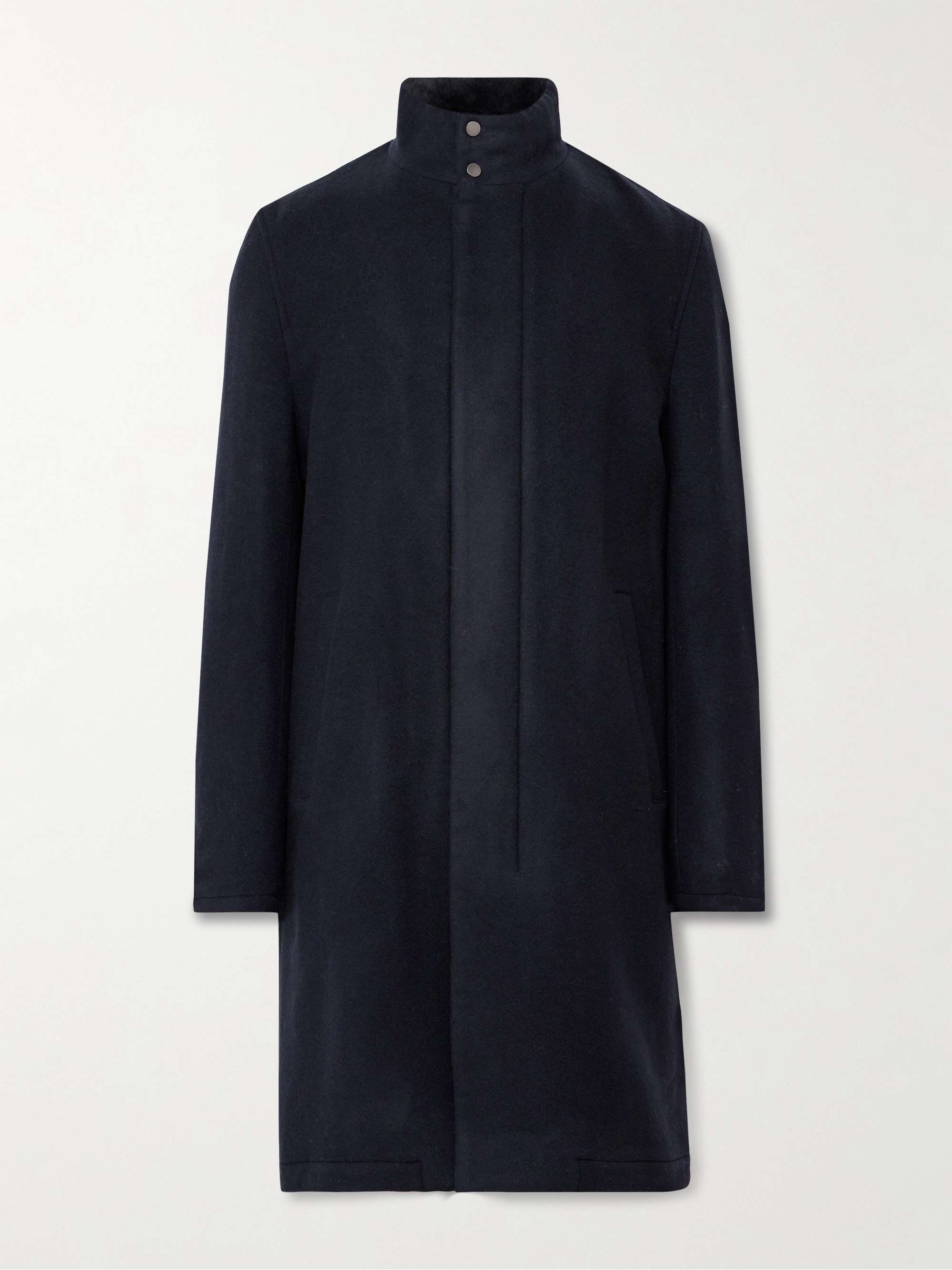 Virgin Wool-Felt Coat with Detachable Shearling Liner view