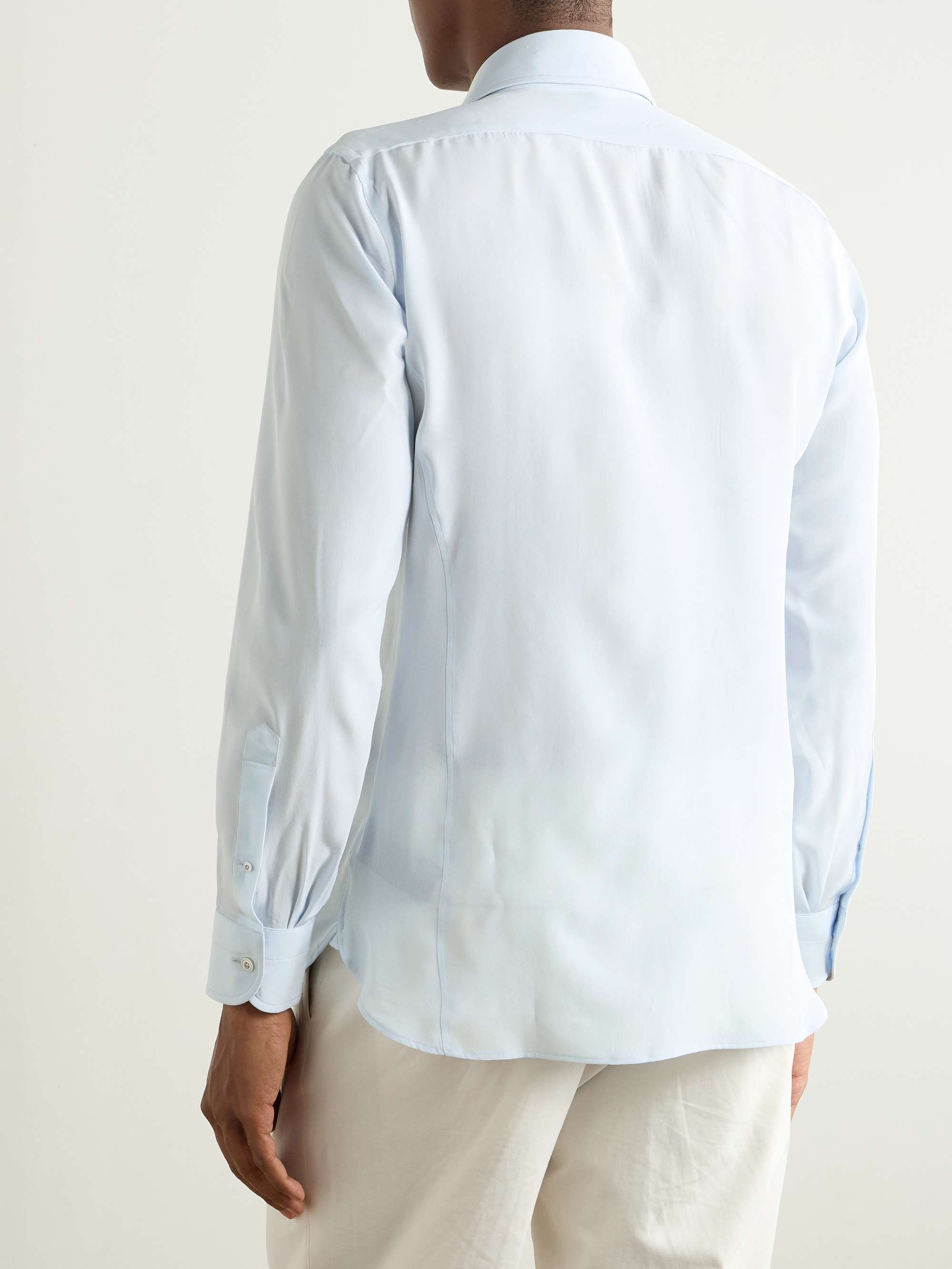Slim-Fit Silk Crepe de Chine Shirt view