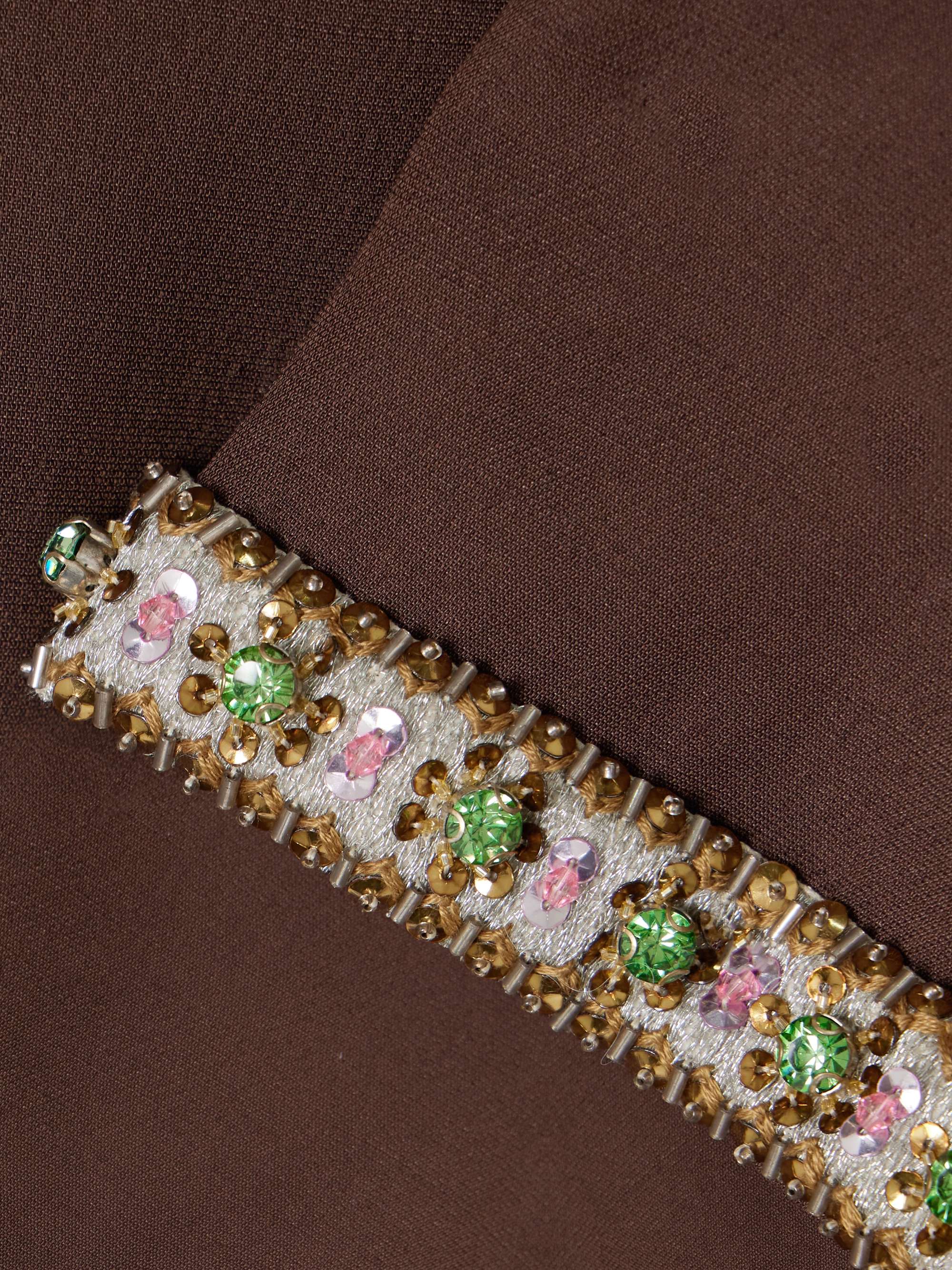 Embellished wool and silk-blend mini dress view