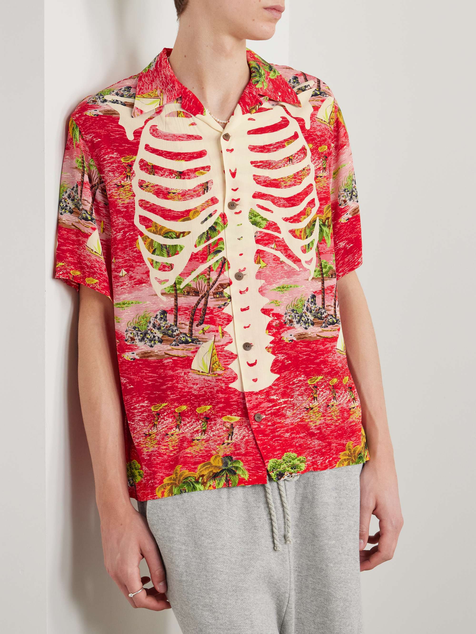Aloha Convertible-Collar Printed Woven Shirt view