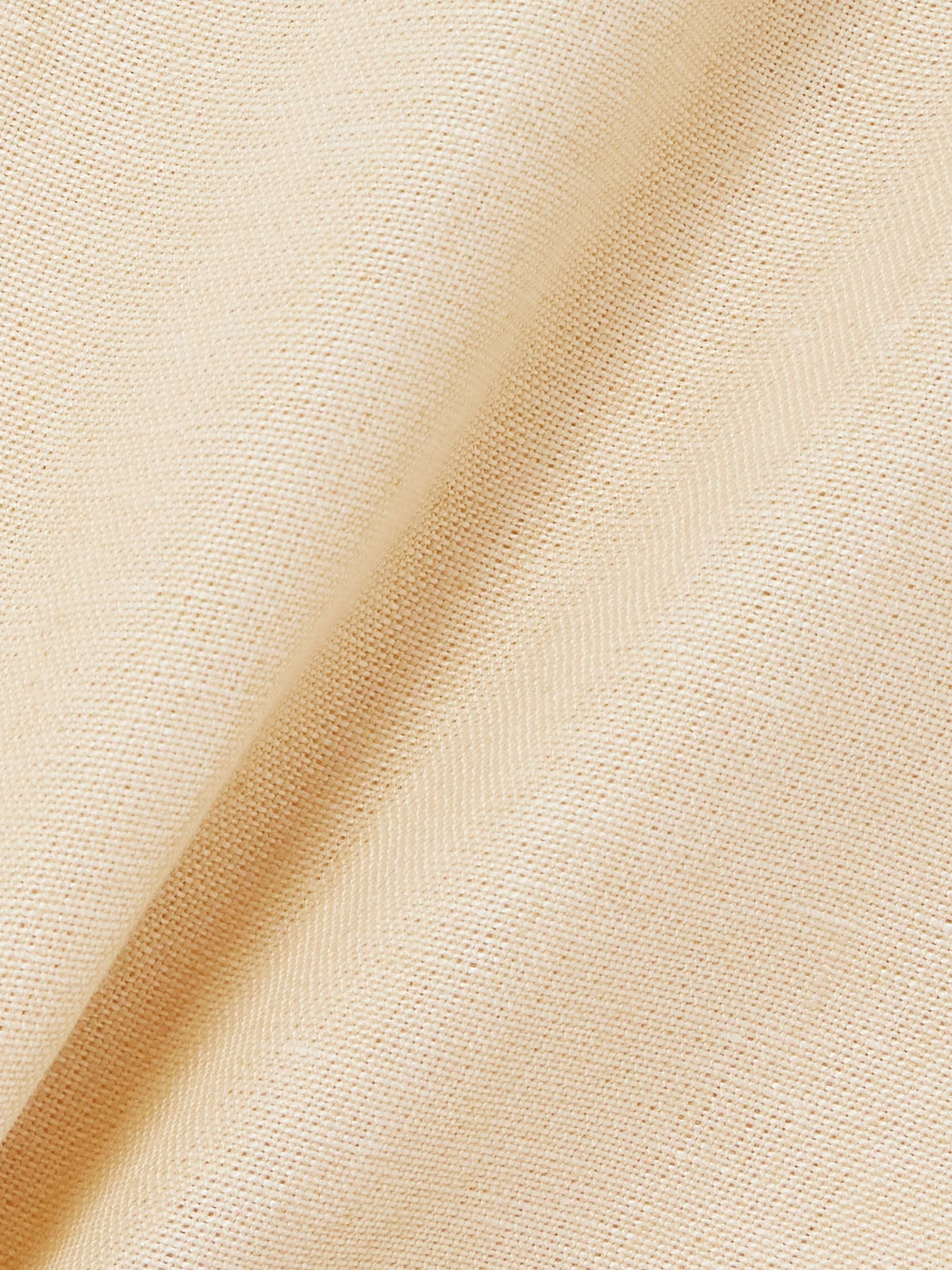 Pleated linen straight-leg shorts view