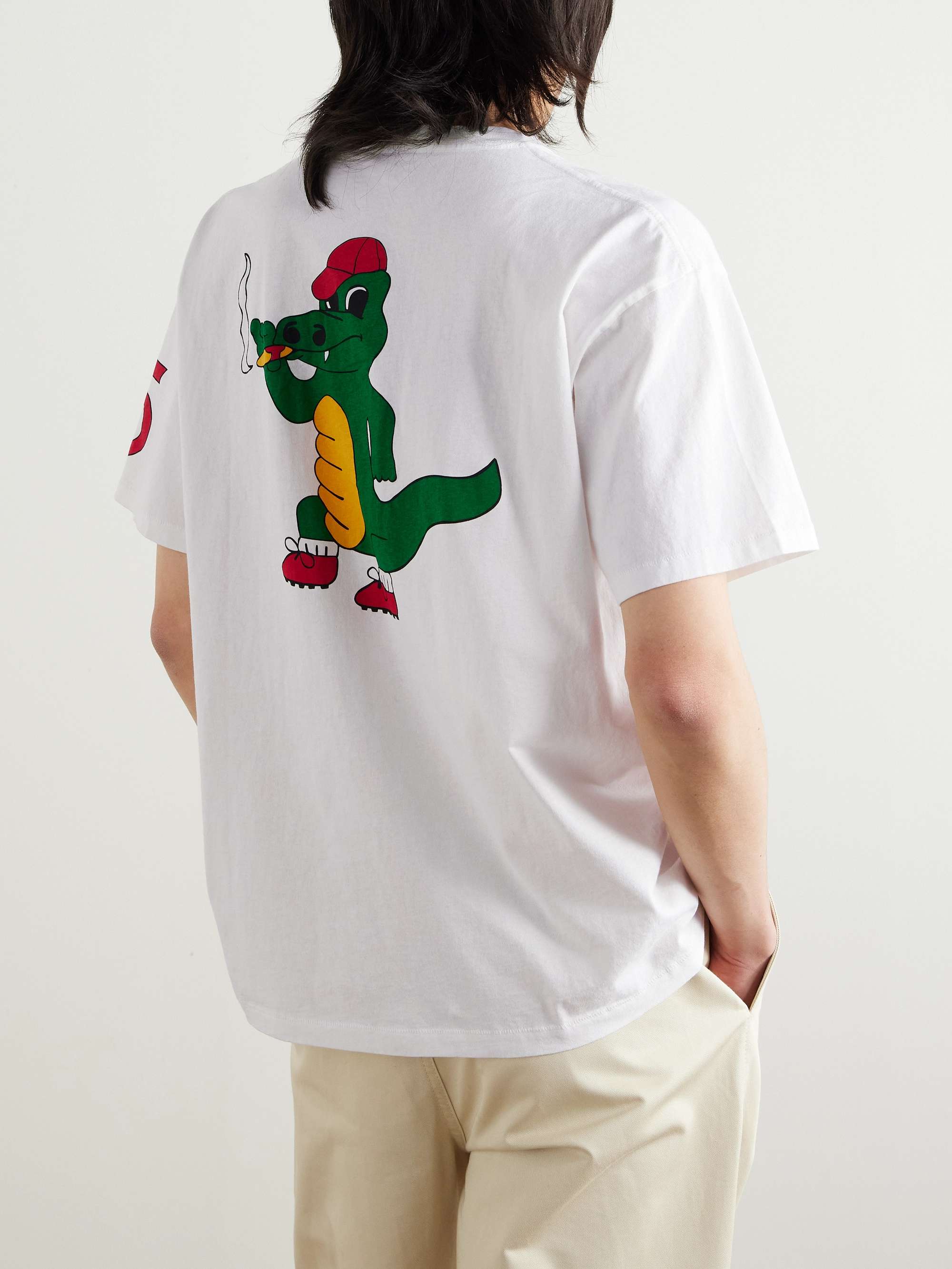 Printed Cotton-Jersey Henley T-Shirt view