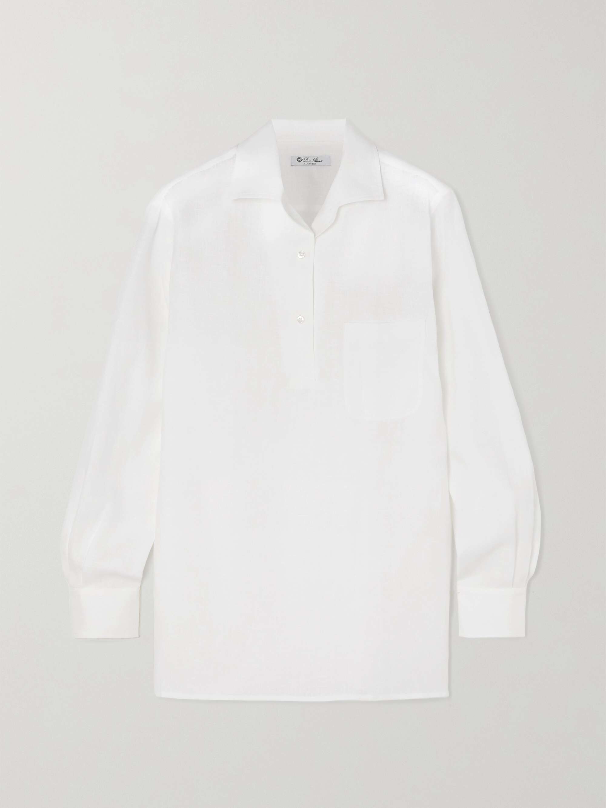 Appliquéd linen shirt view