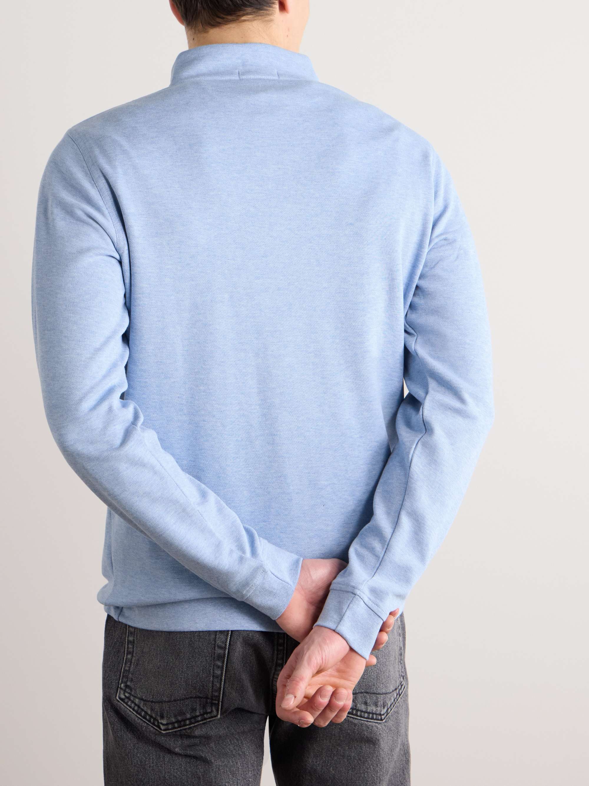 Crown Cotton-Blend Jersey Half-Zip Sweatshirt view