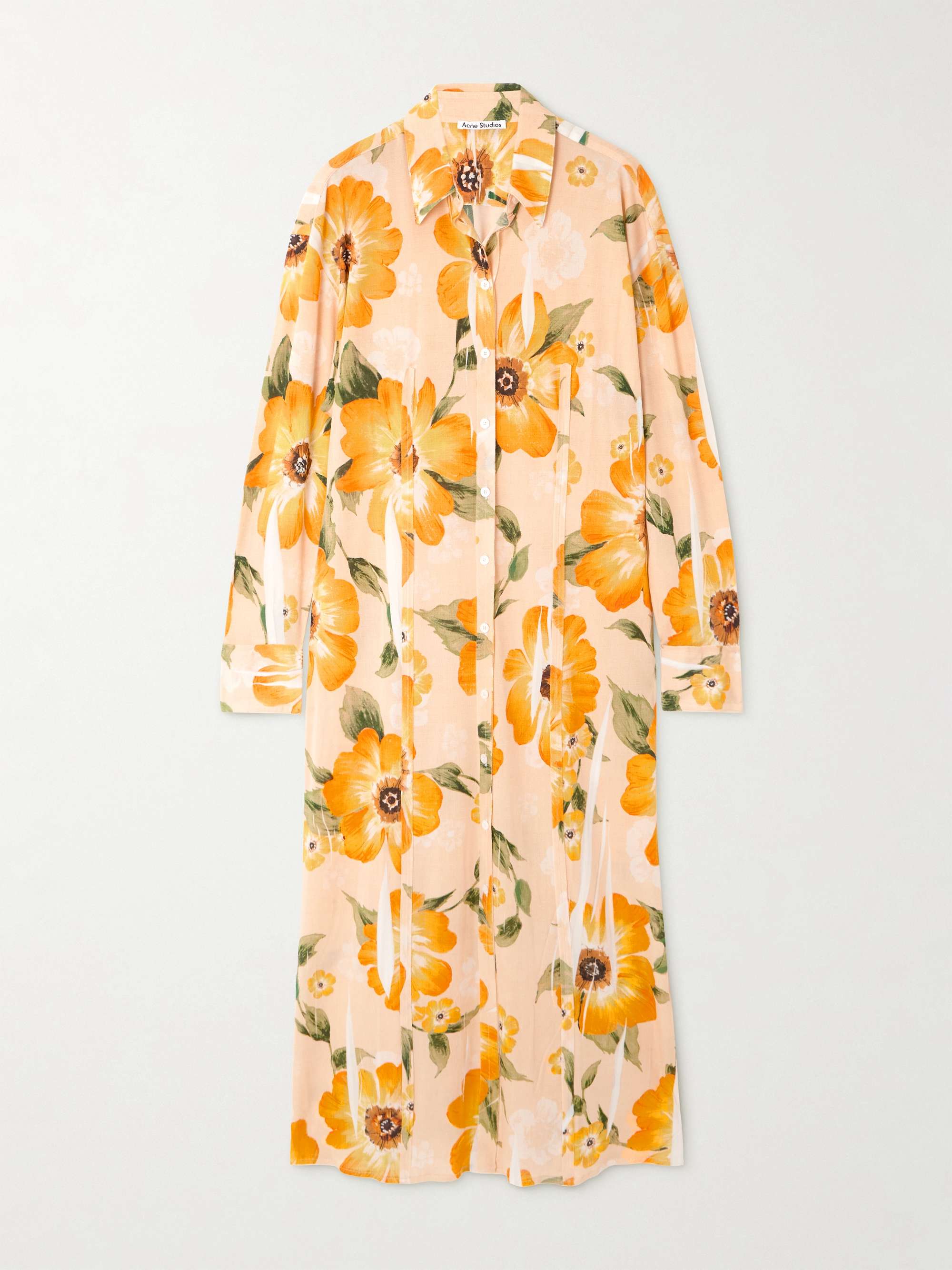 Floral-print jersey midi shirt dress view