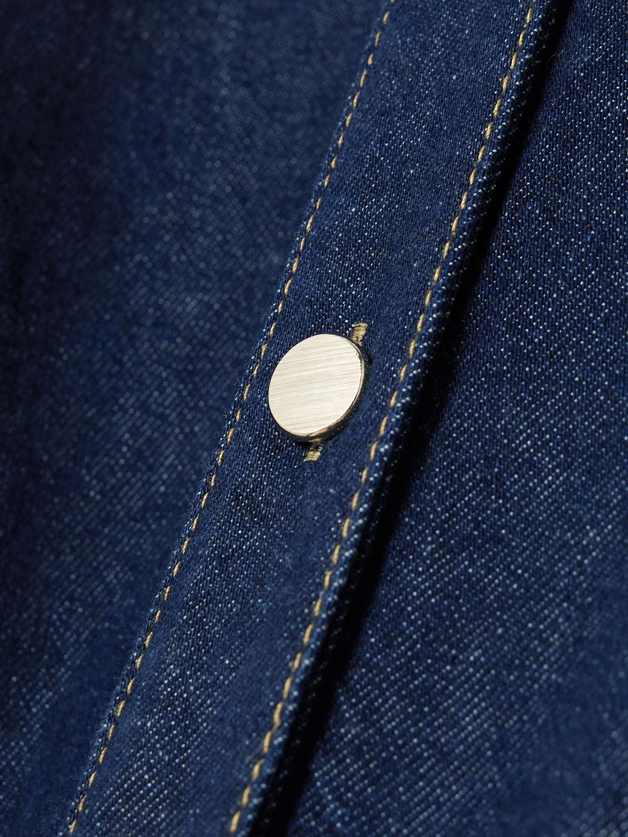 The Trapunto topstitched organic denim shirt view