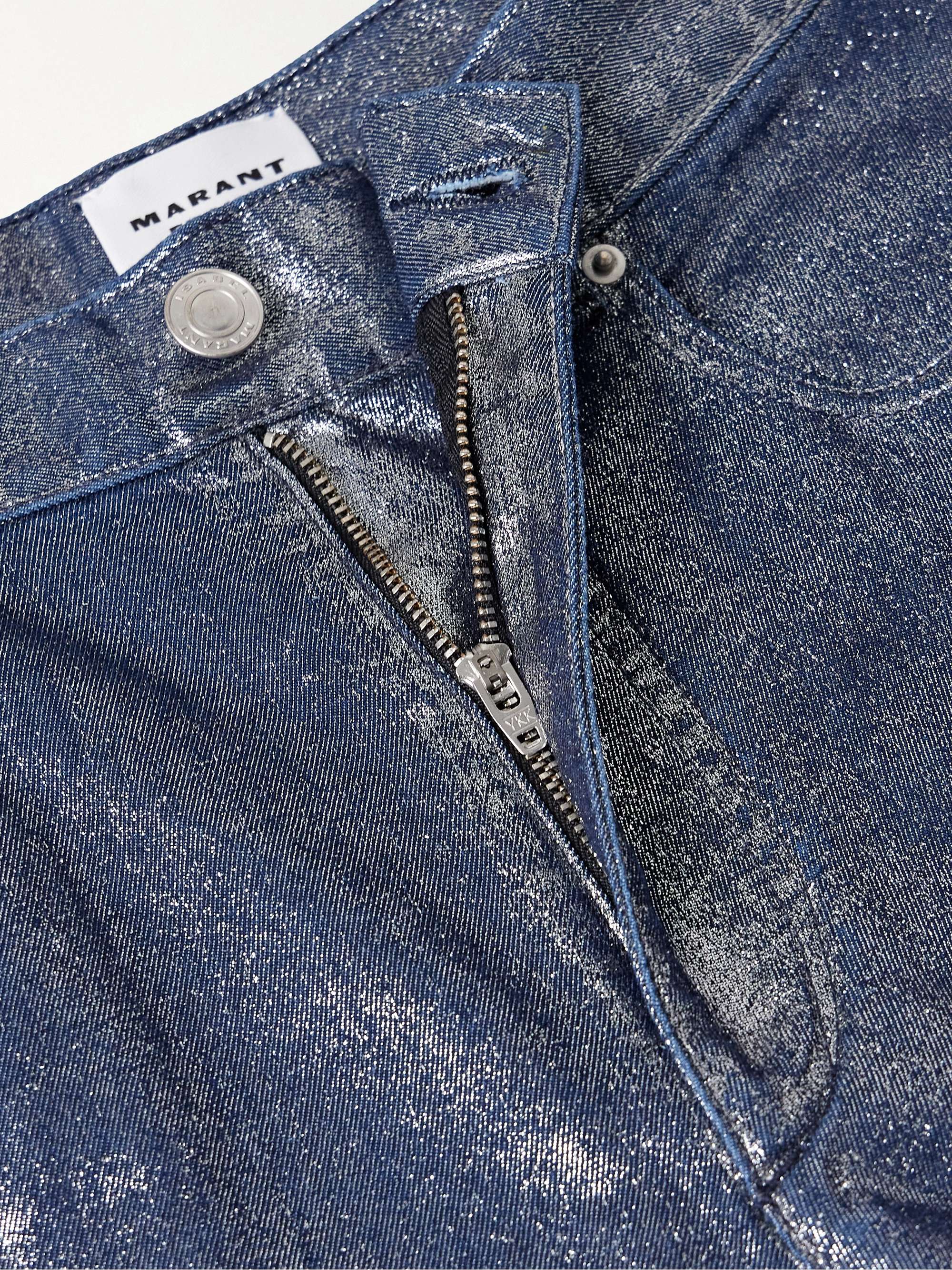 Cover metallic high-rise wide-leg cargo jeans view