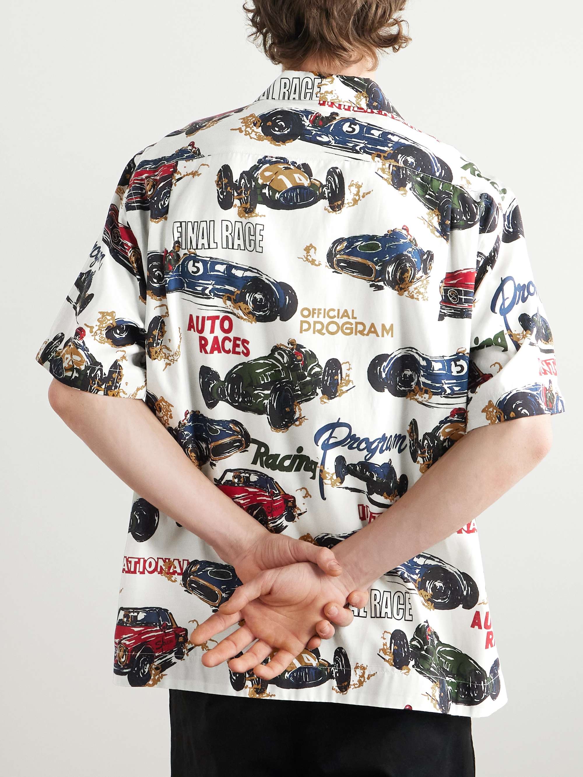 Camp-Collar Printed Poplin Shirt view