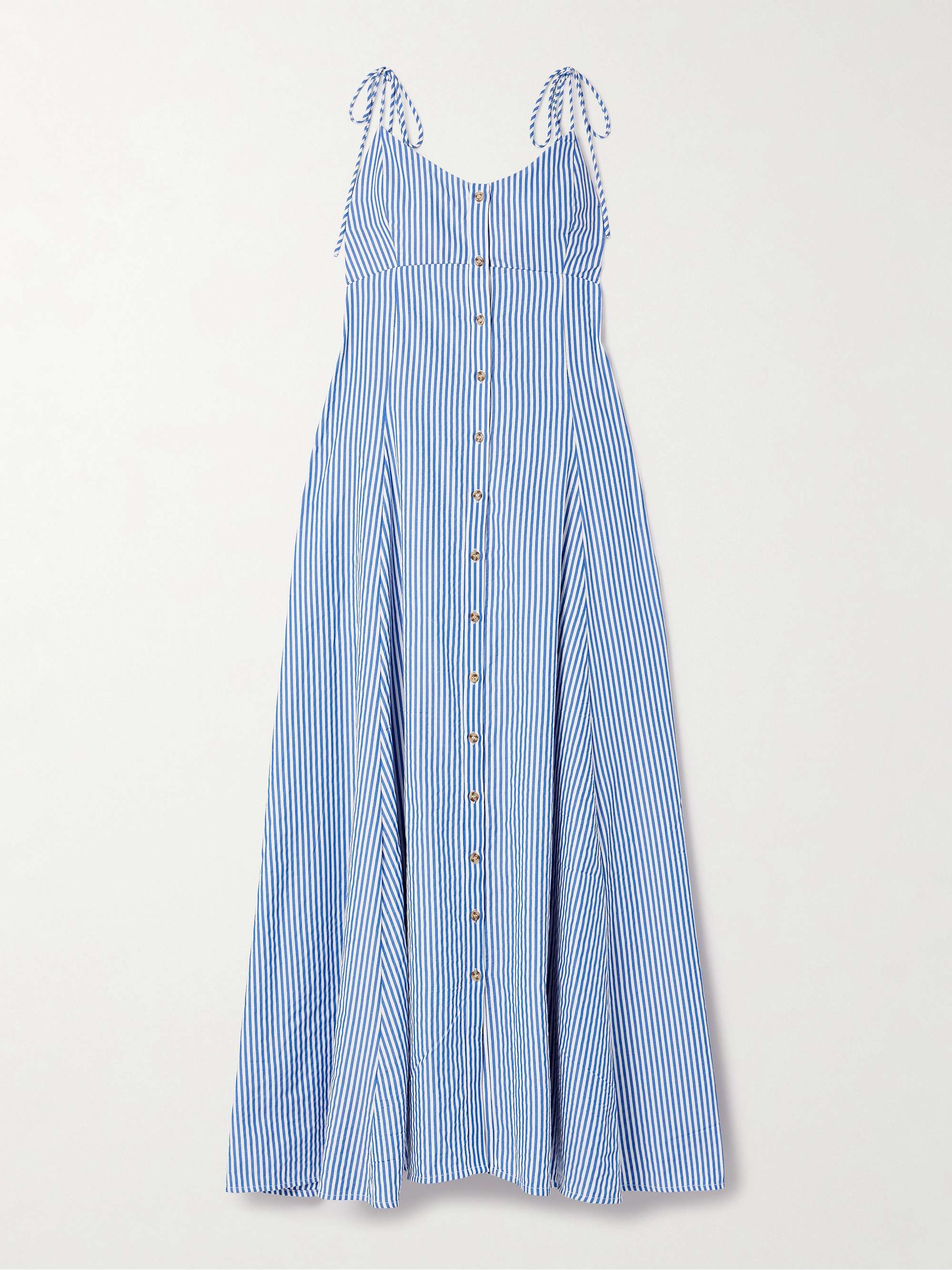 High Garden pleated striped poplin maxi dress view