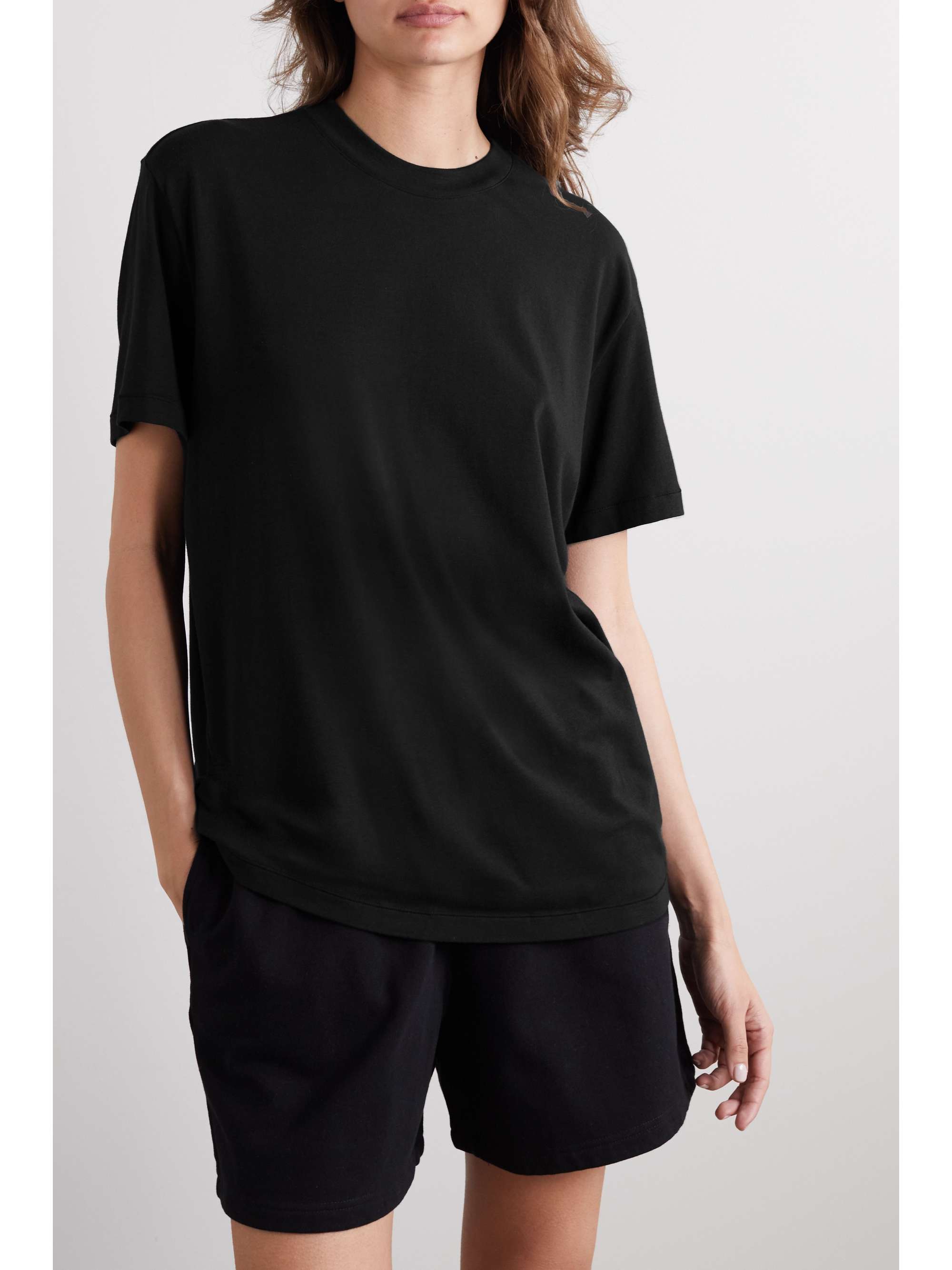 Boyfriend stretch-modal and cotton-blend jersey T-shirt view