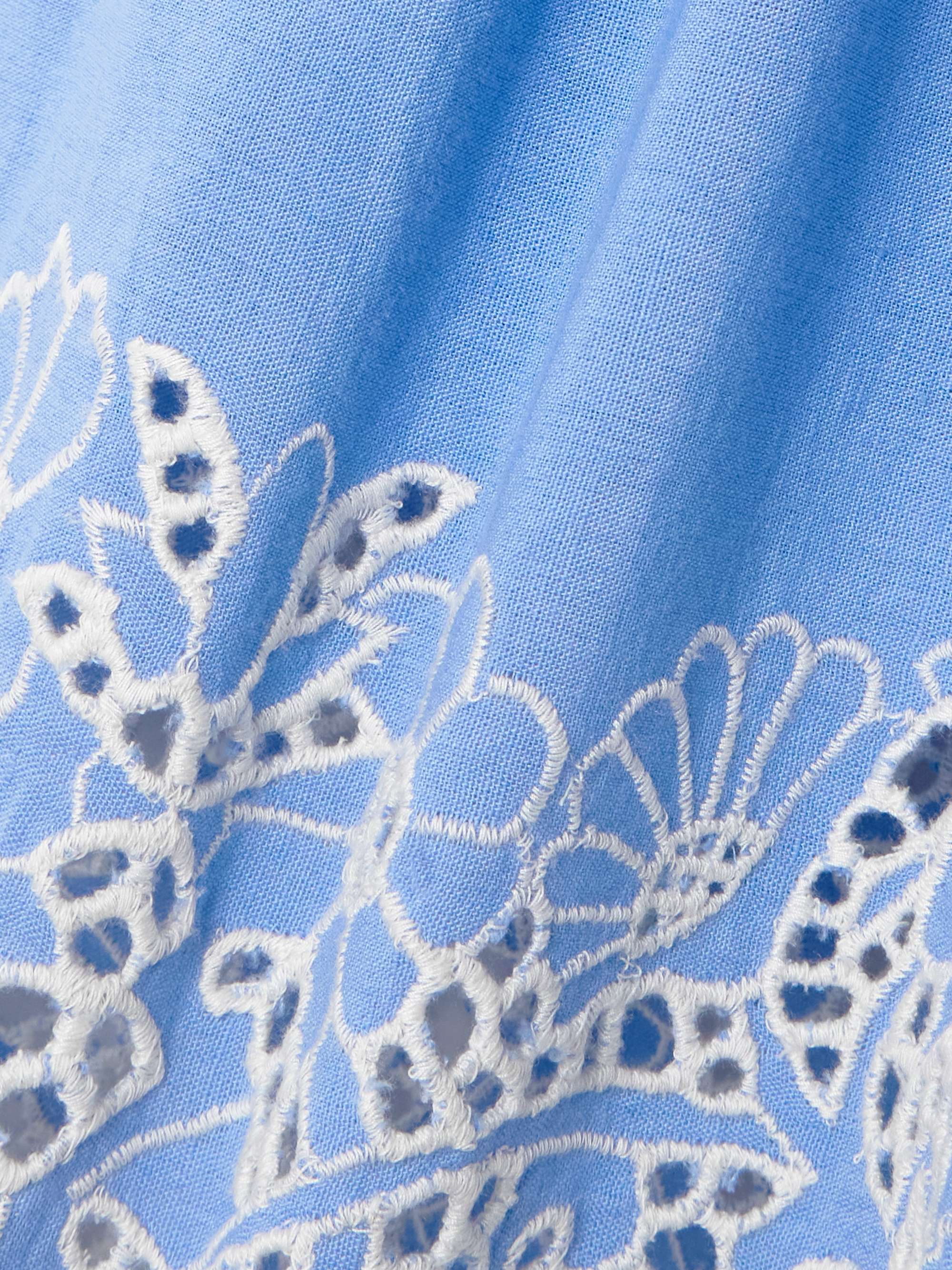 Zenobia pleated broderie anglaise linen and cotton-blend mini dress view