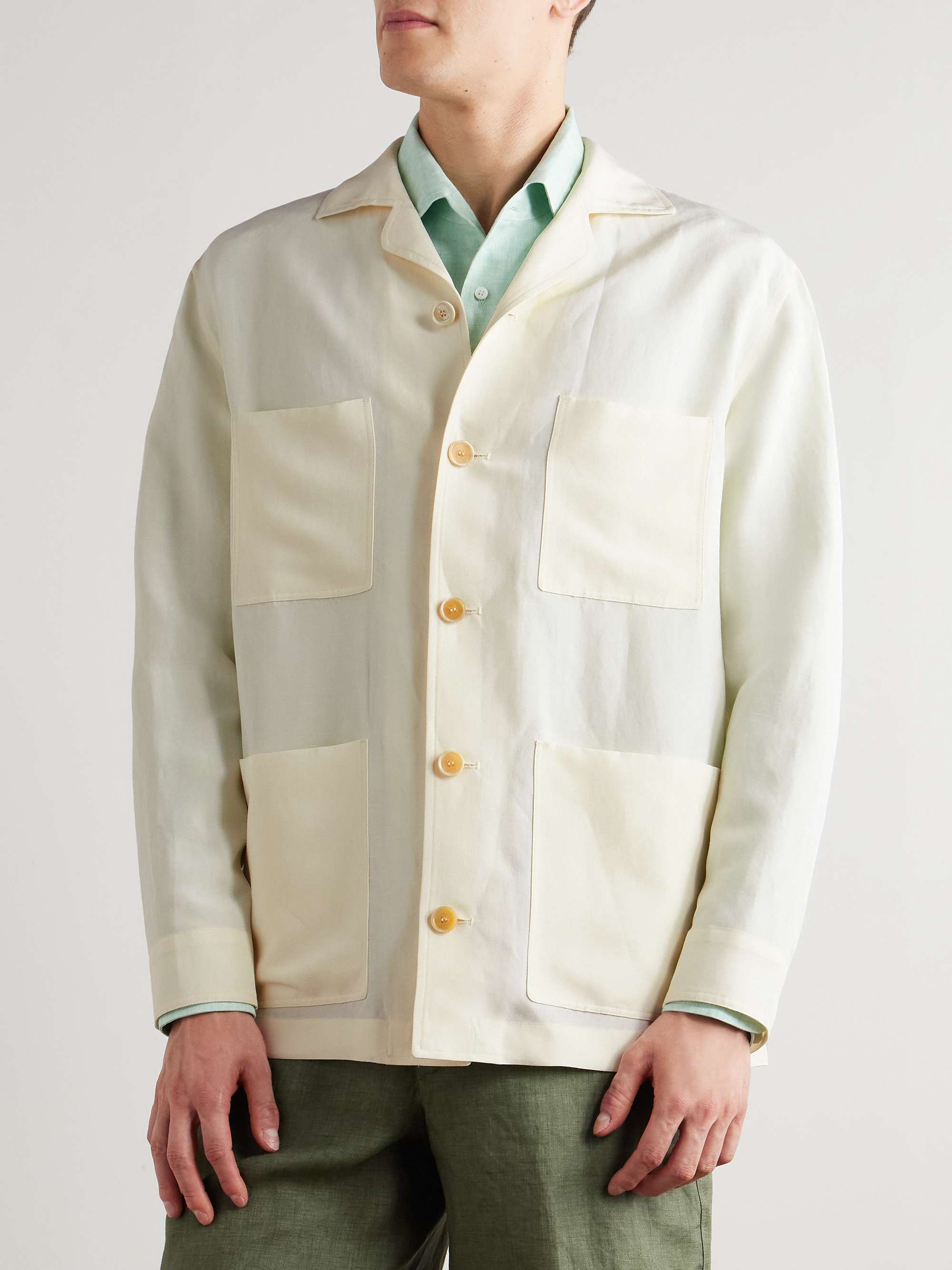 Joele Linen and Silk-Blend Overshirt view