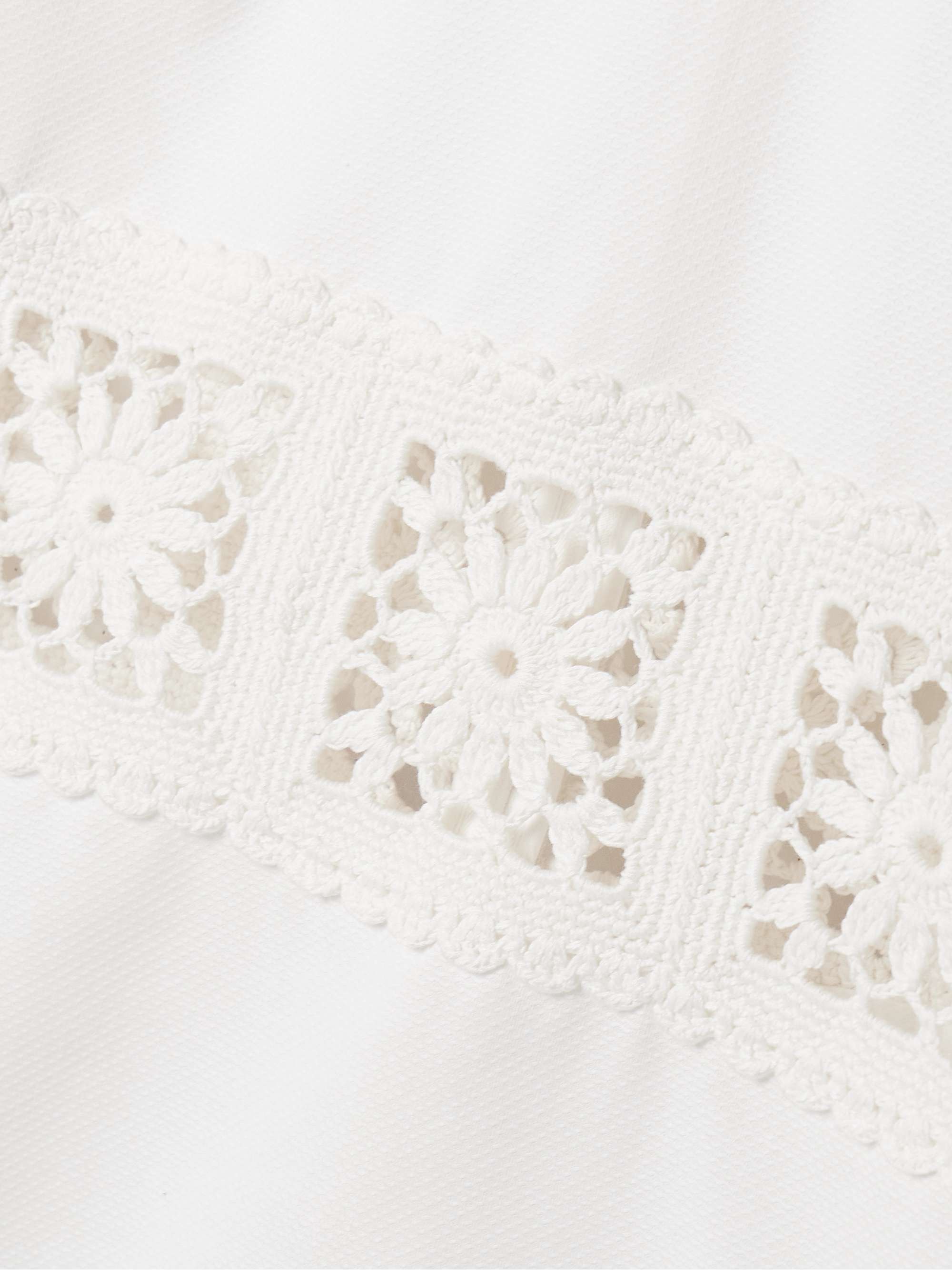 Maxine crochet-trimmed cotton-piqué top view