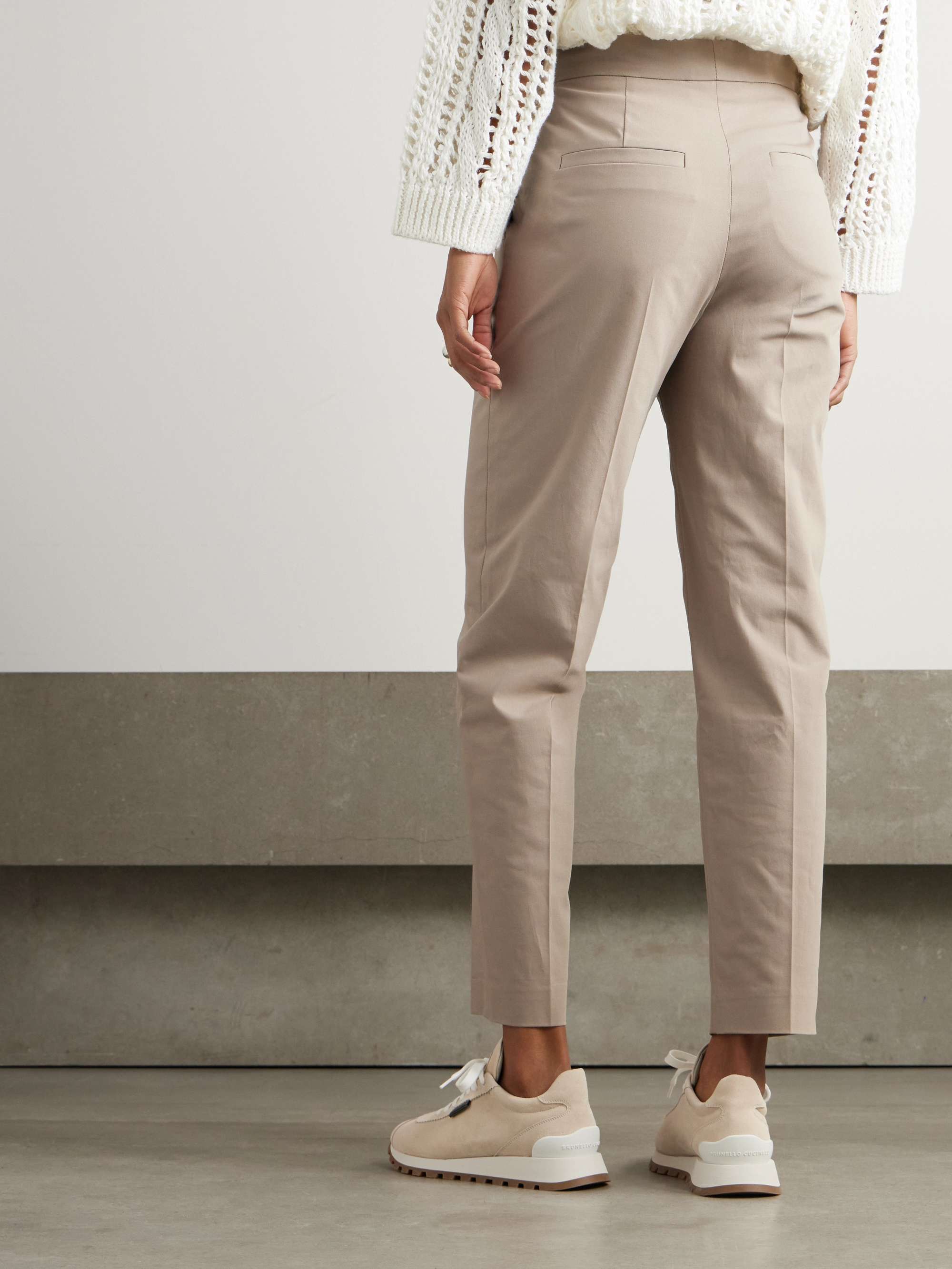 Cotton-blend twill tapered pants view