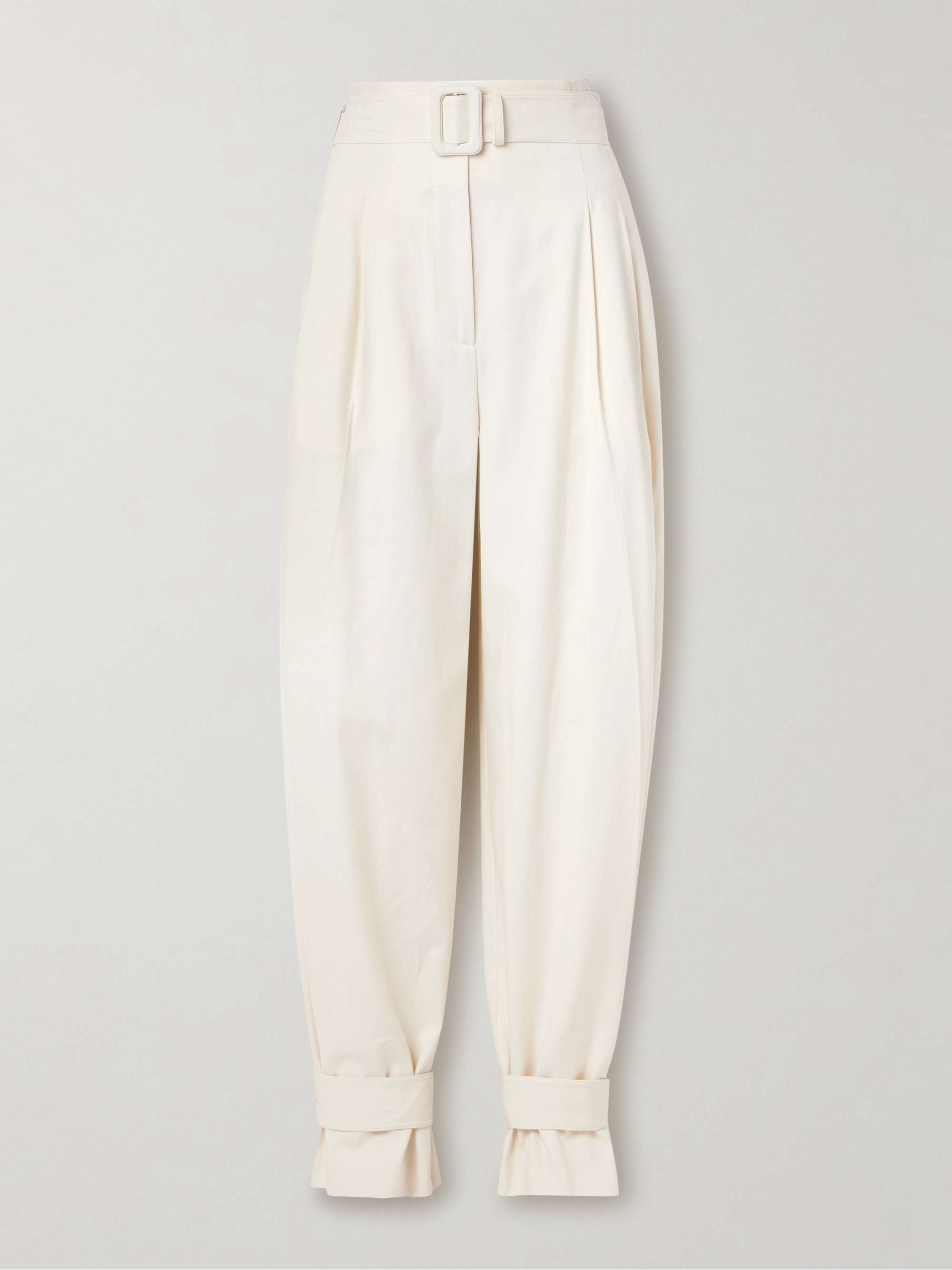 Belted Lyocell and organic cotton-blend tapered pants view