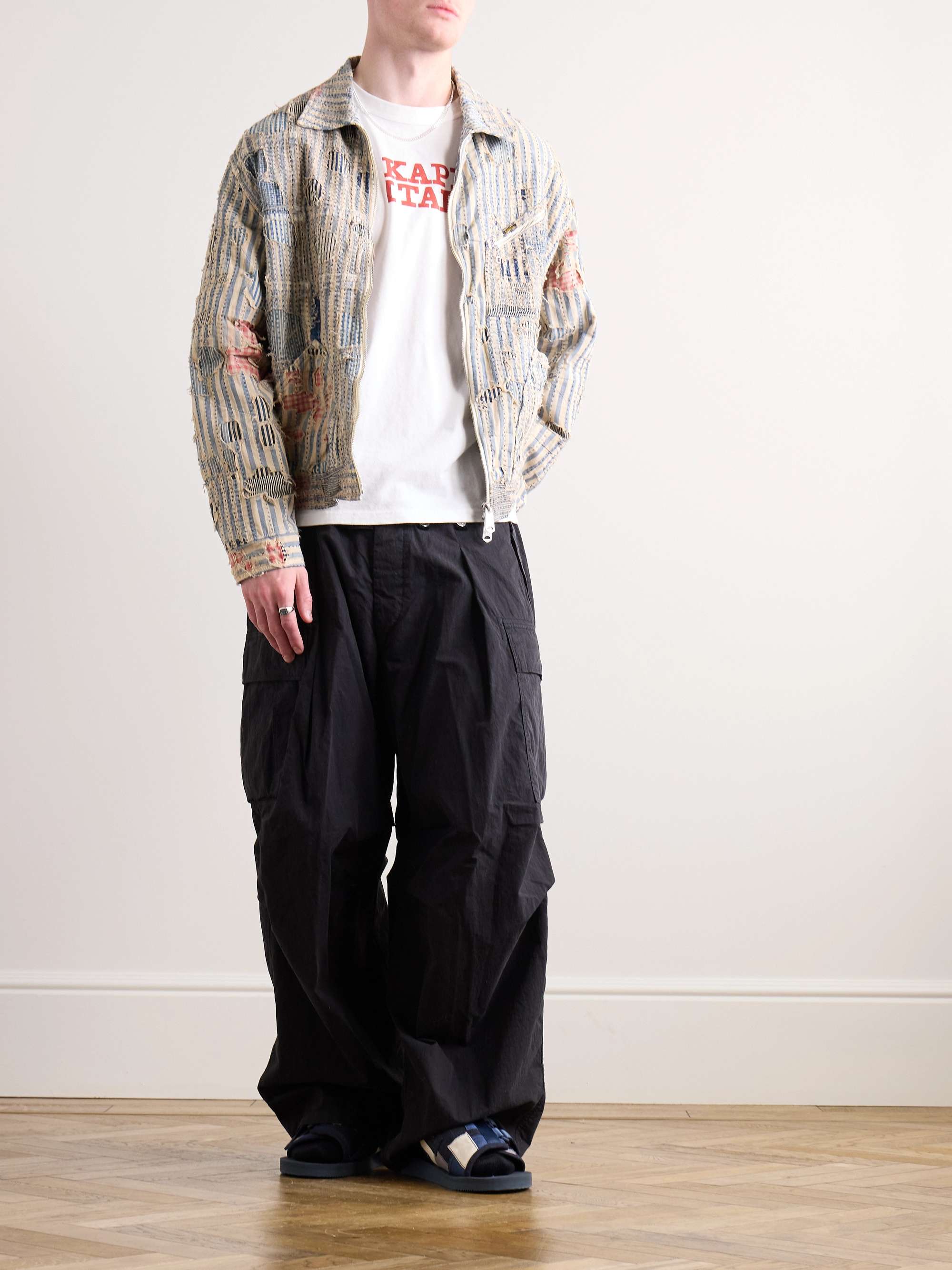 Jumbo Wide-Leg Cotton-Blend Ripstop Cargo Trousers view