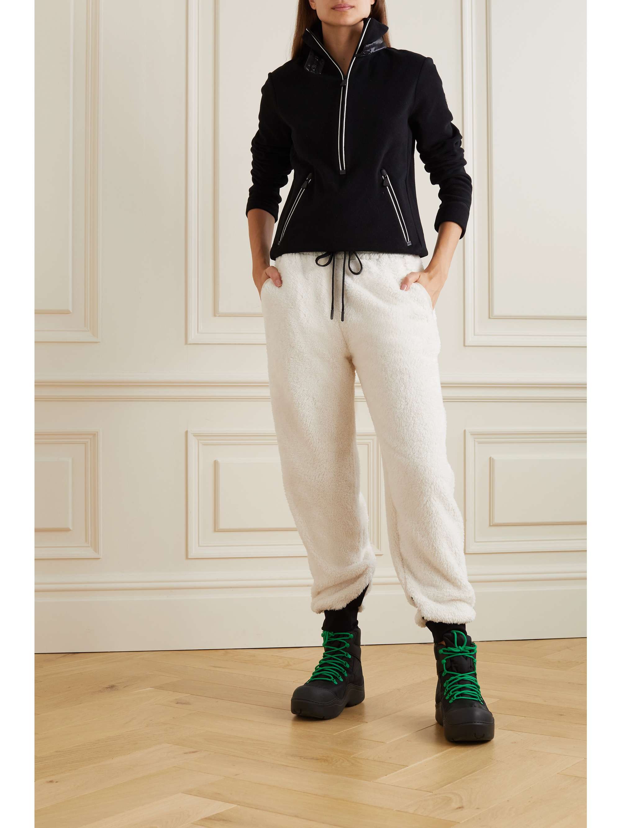 Shell-trimmed fleece ski pants view