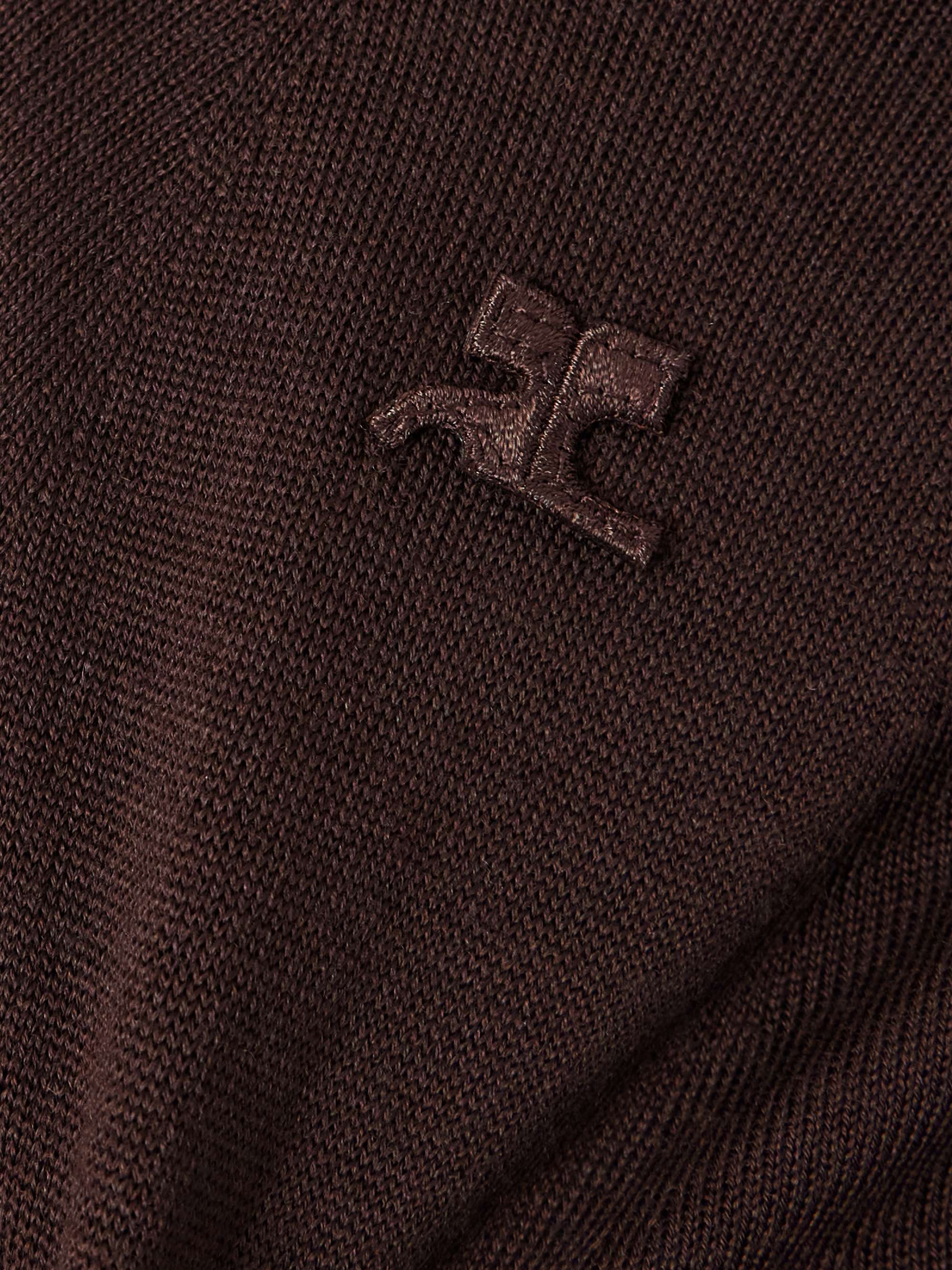 Logo-embroidered wool hoodie view