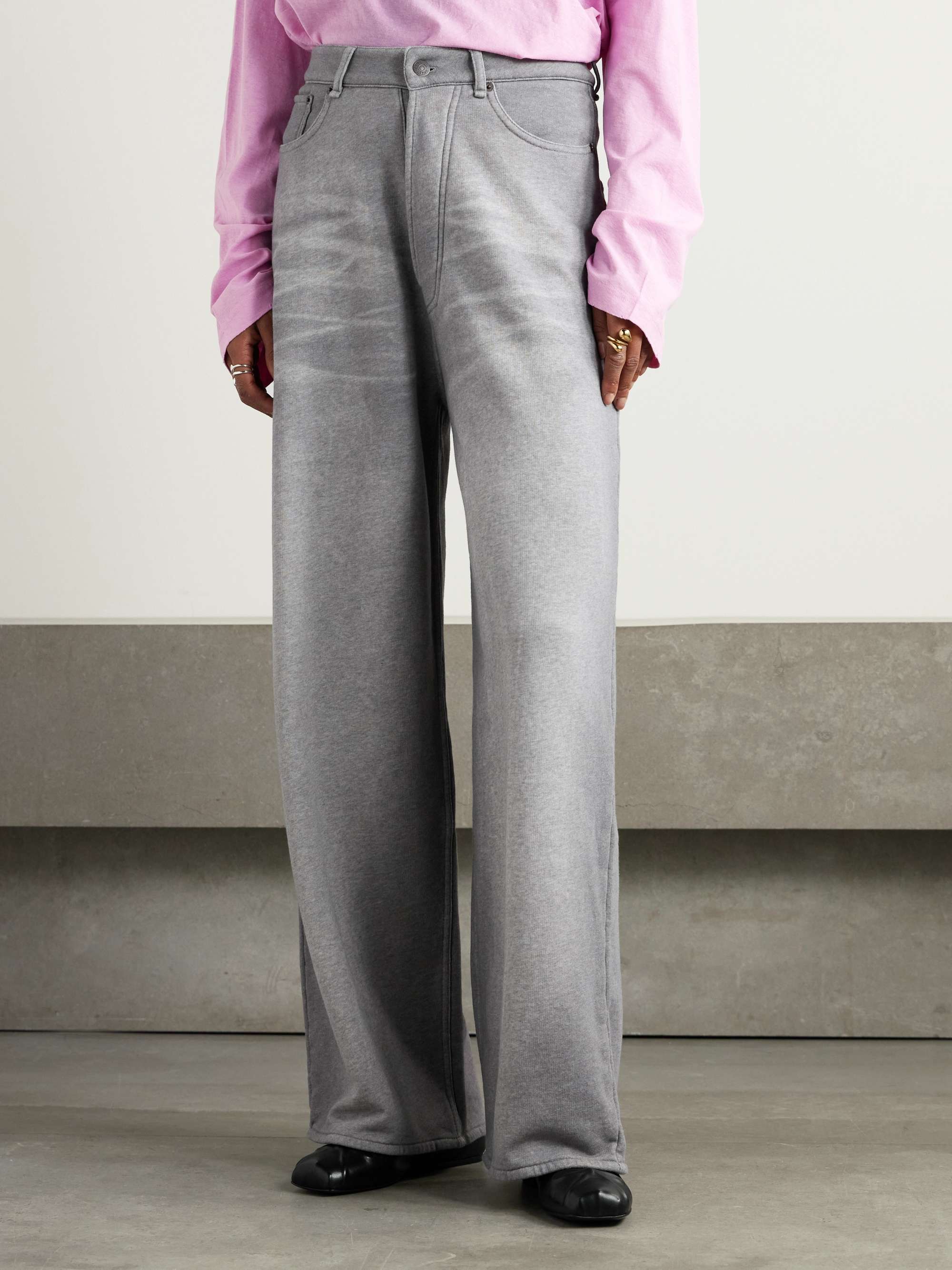 Organic cotton-jersey wide-leg pants view