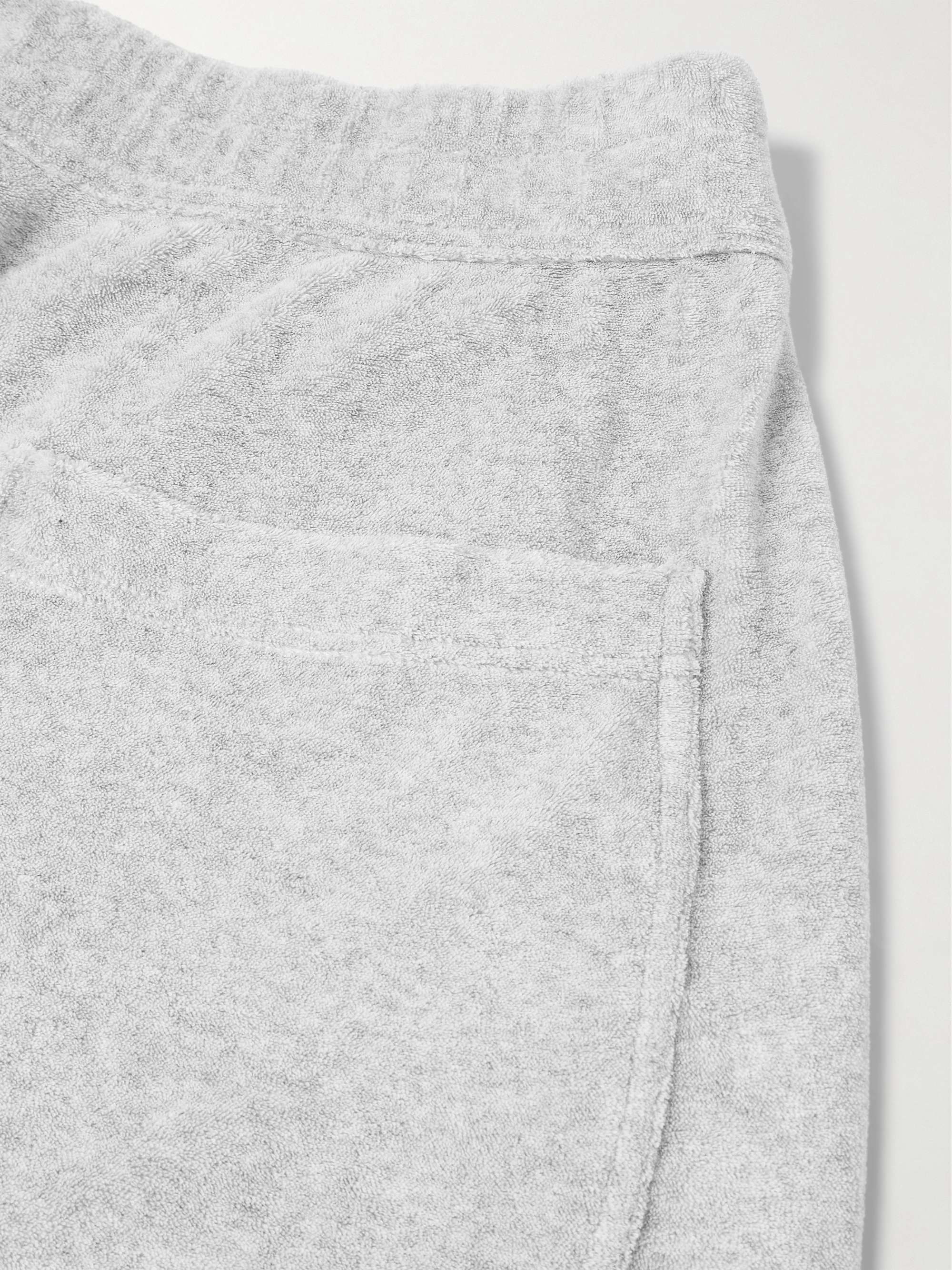 Slim-Fit Straight-Leg Cotton-Blend Terry Drawstring Shorts view
