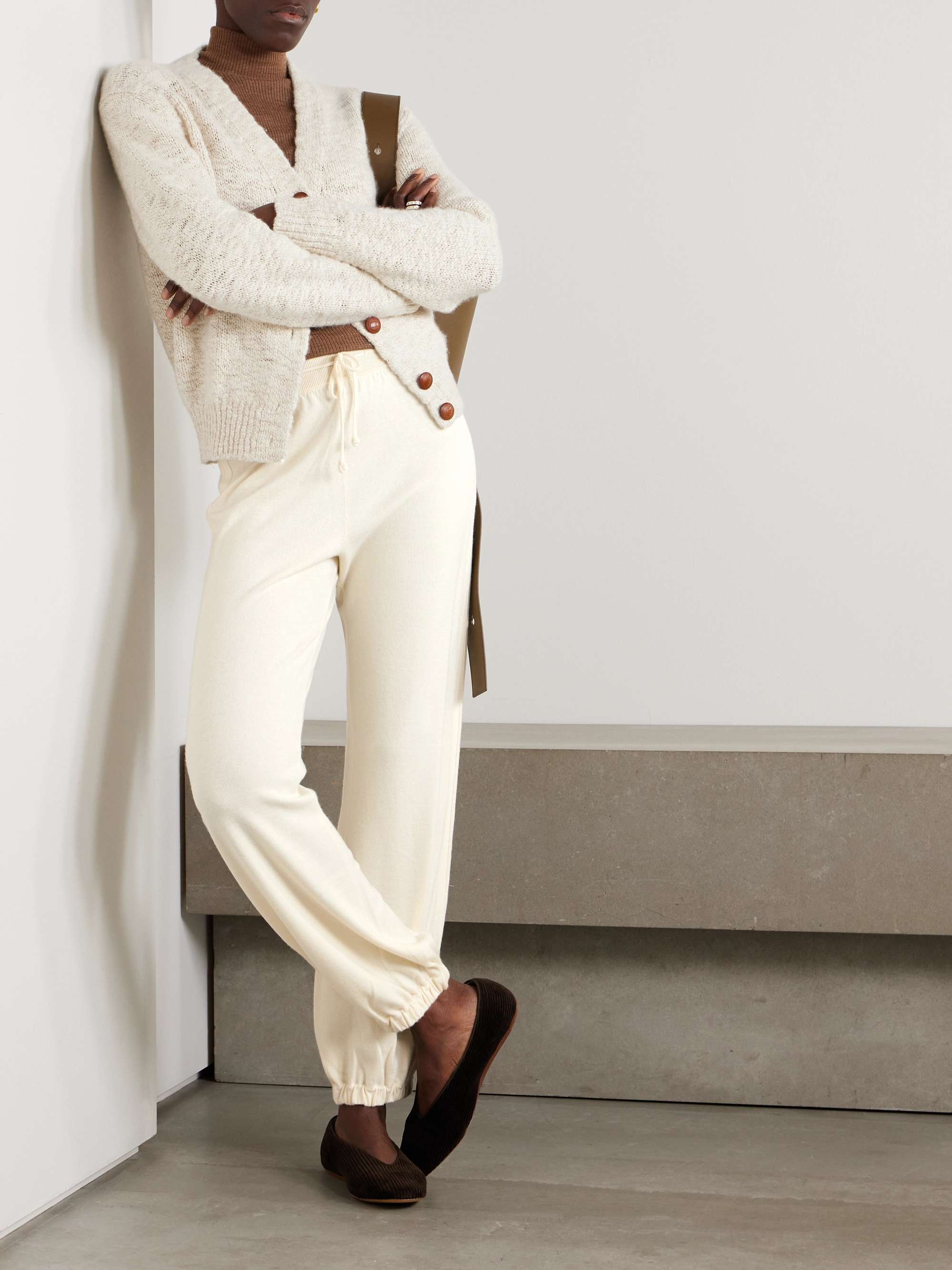 Cashmere tapered track pants view