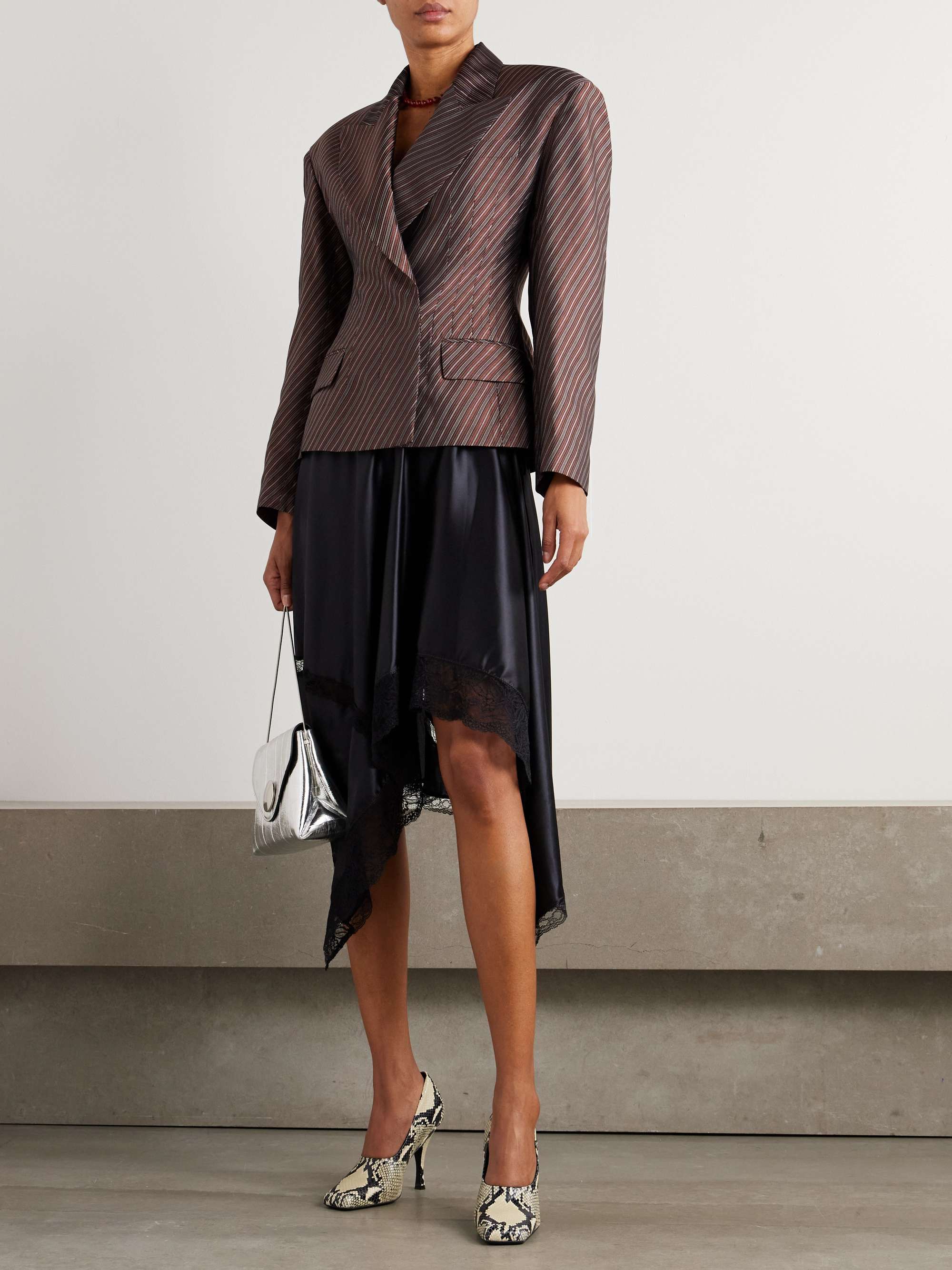 Striped jacquard blazer view