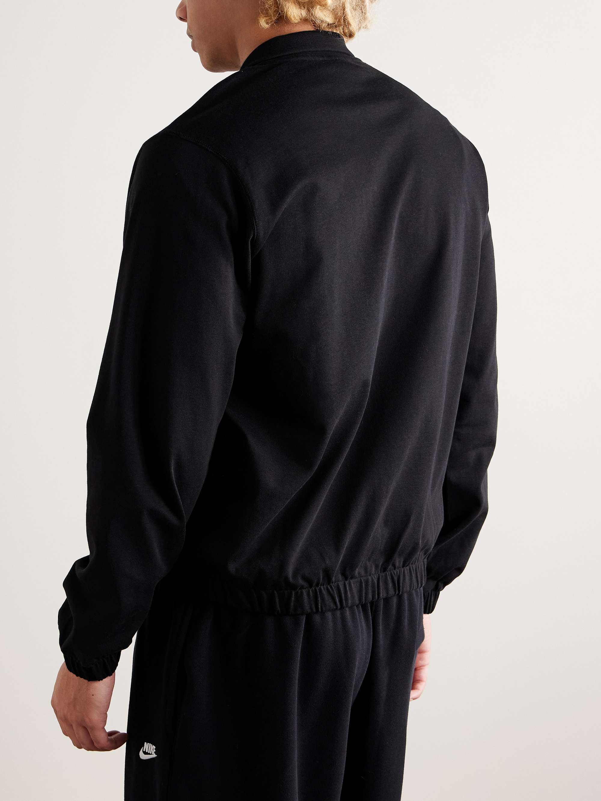 Club Logo-Embroidered Cotton-Jersey Zip-Up Sweatshirt view