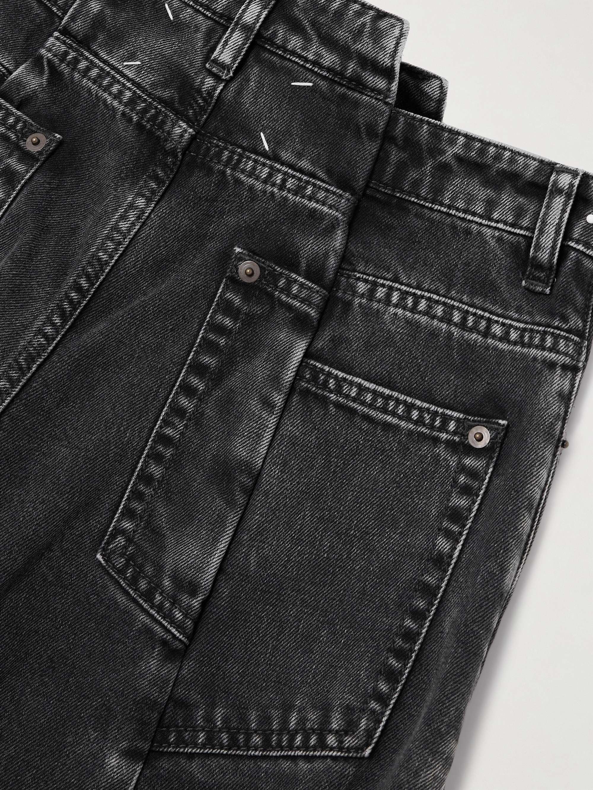 Paneled high-rise wide-leg jeans view