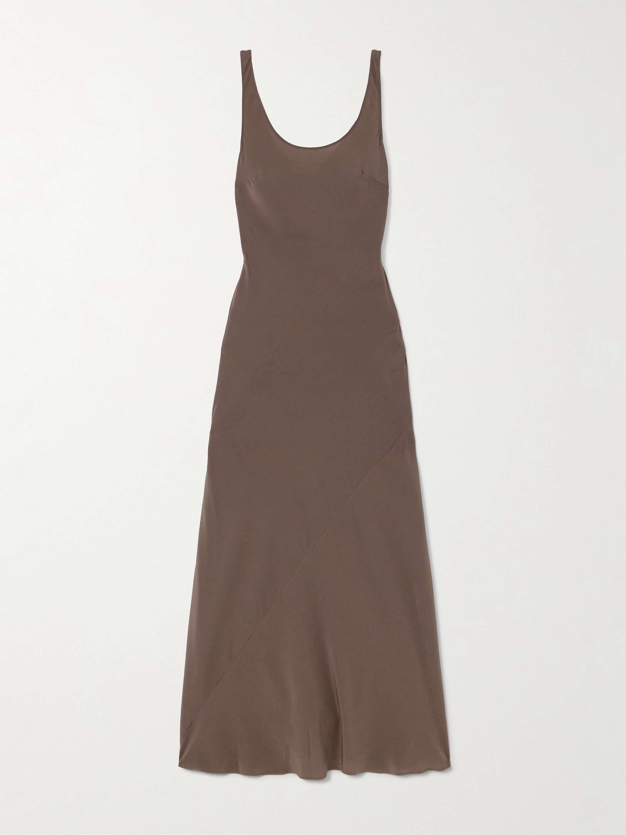Silk crepe de chine midi dress view
