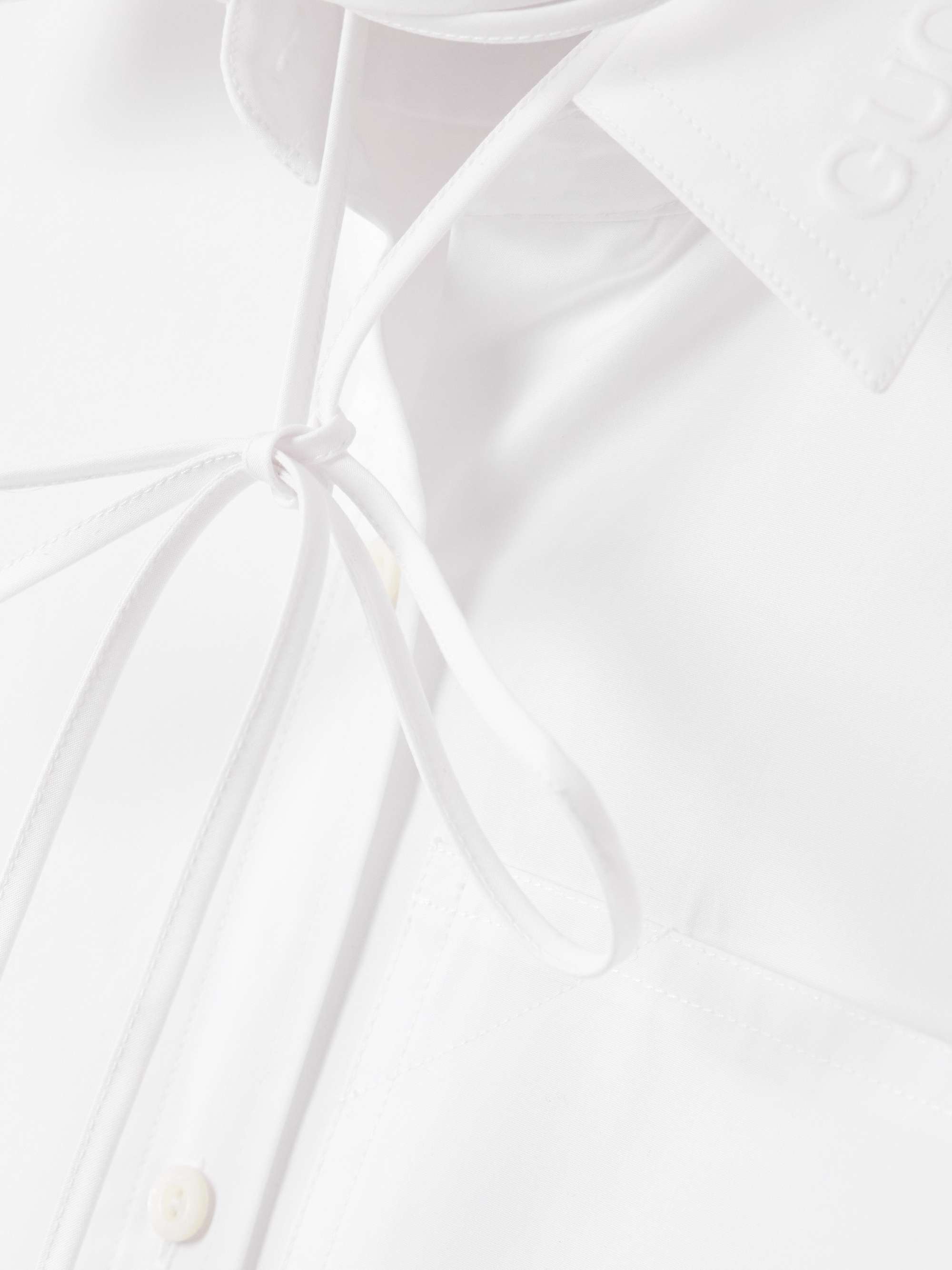 Tie-neck cotton-poplin shirt view