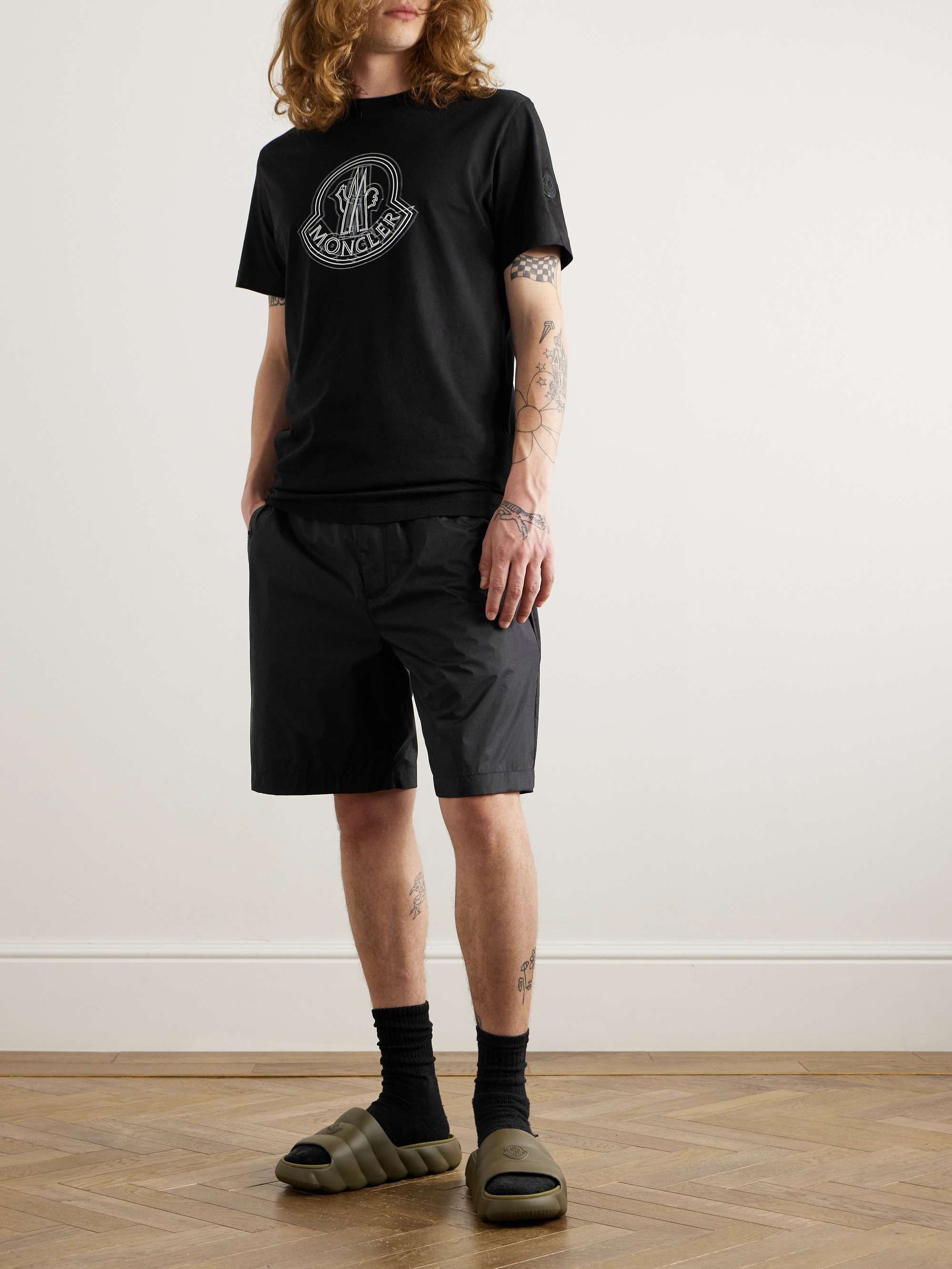 Straight-Leg Logo-Appliquéd Nylon Bermuda Shorts view